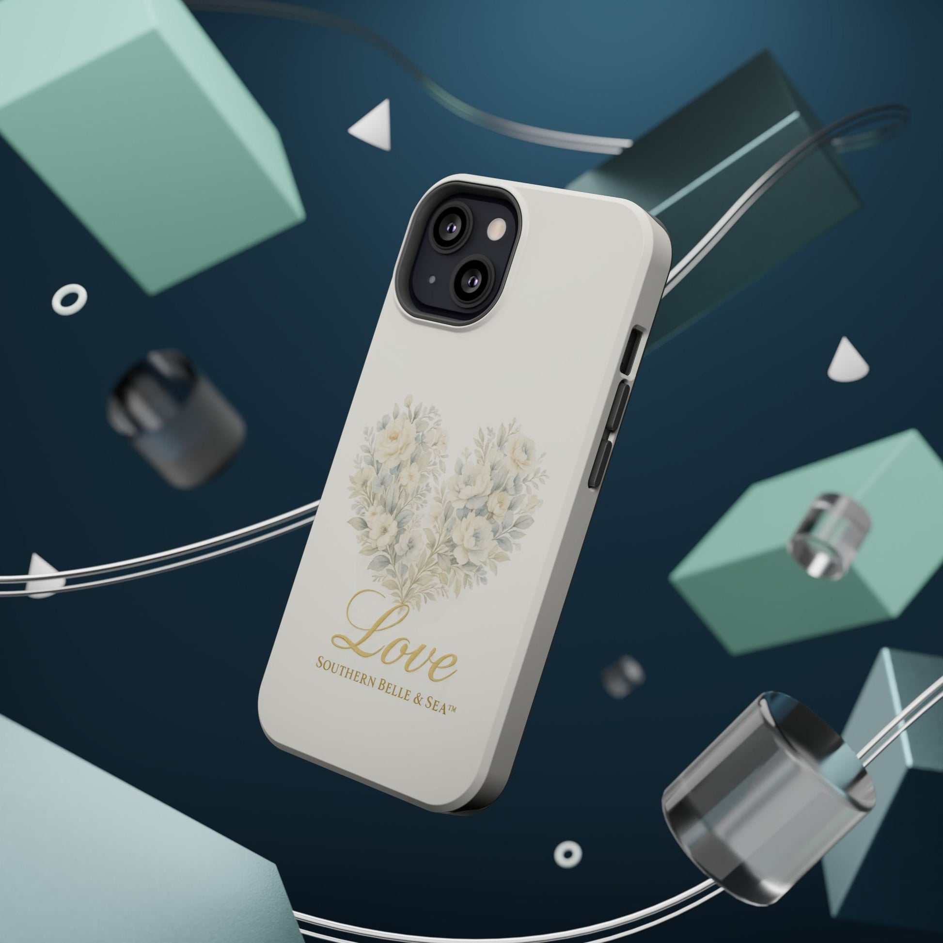 Phone Case — Floral Heart 'Love' Magnetic Impact - Resistant Case - Southern Belle & Sea