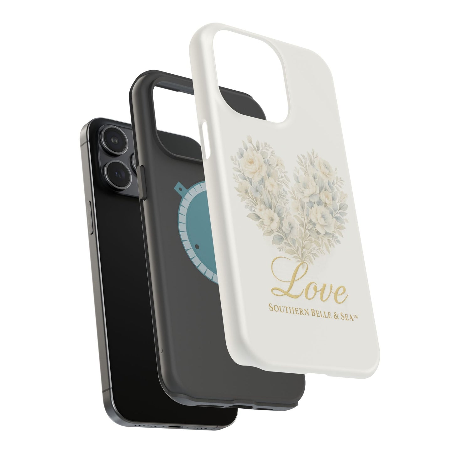 Phone Case — Floral Heart 'Love' Magnetic Impact - Resistant Case - Southern Belle & Sea