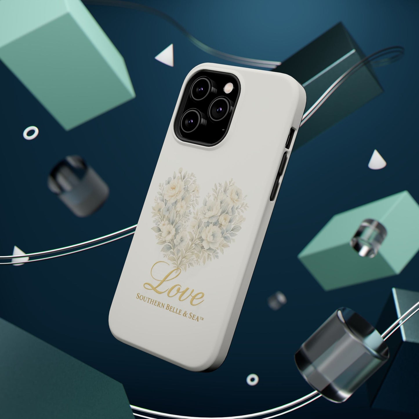 Phone Case — Floral Heart 'Love' Magnetic Impact - Resistant Case - Southern Belle & Sea