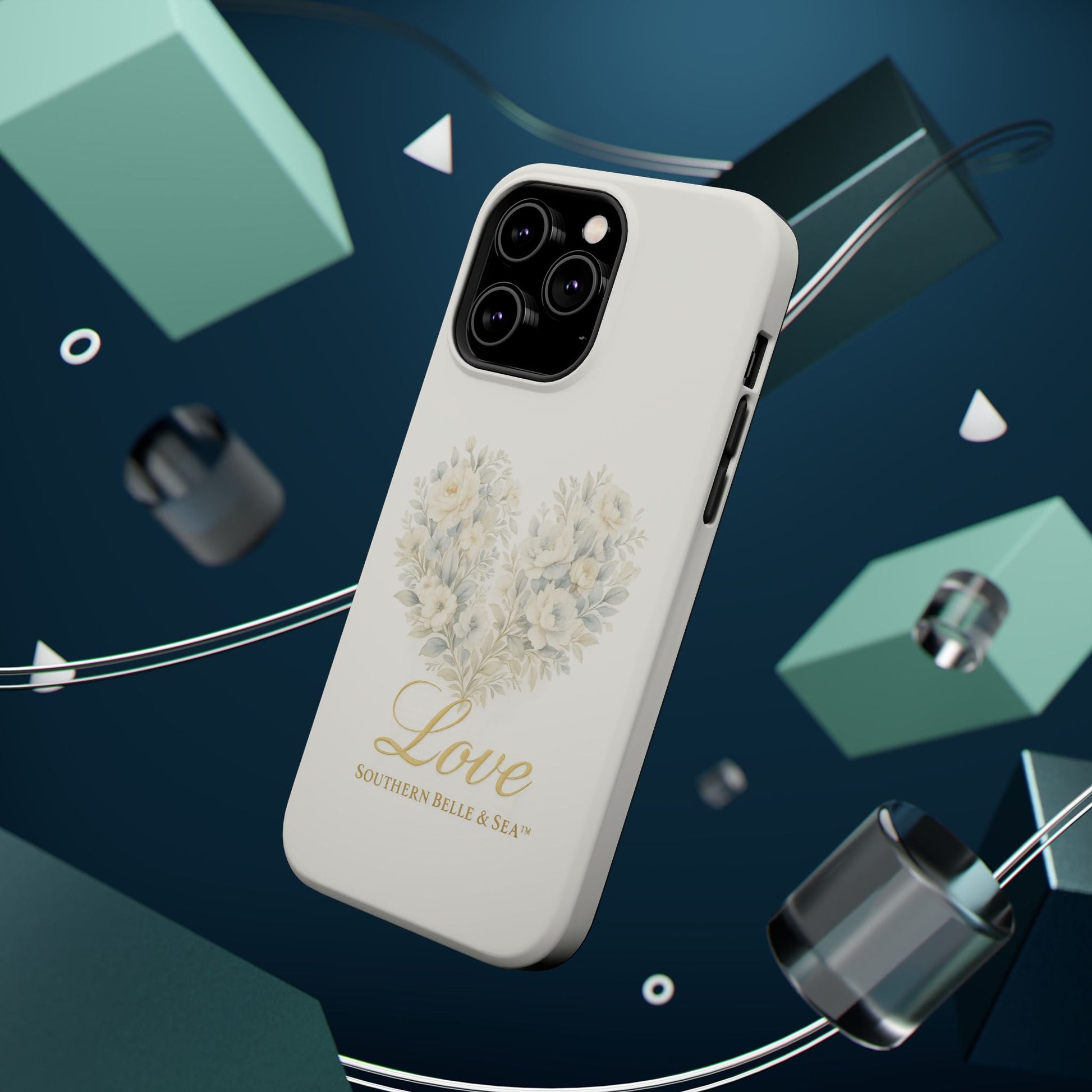 Phone Case — Floral Heart 'Love' Magnetic Impact - Resistant Case - Southern Belle & Sea