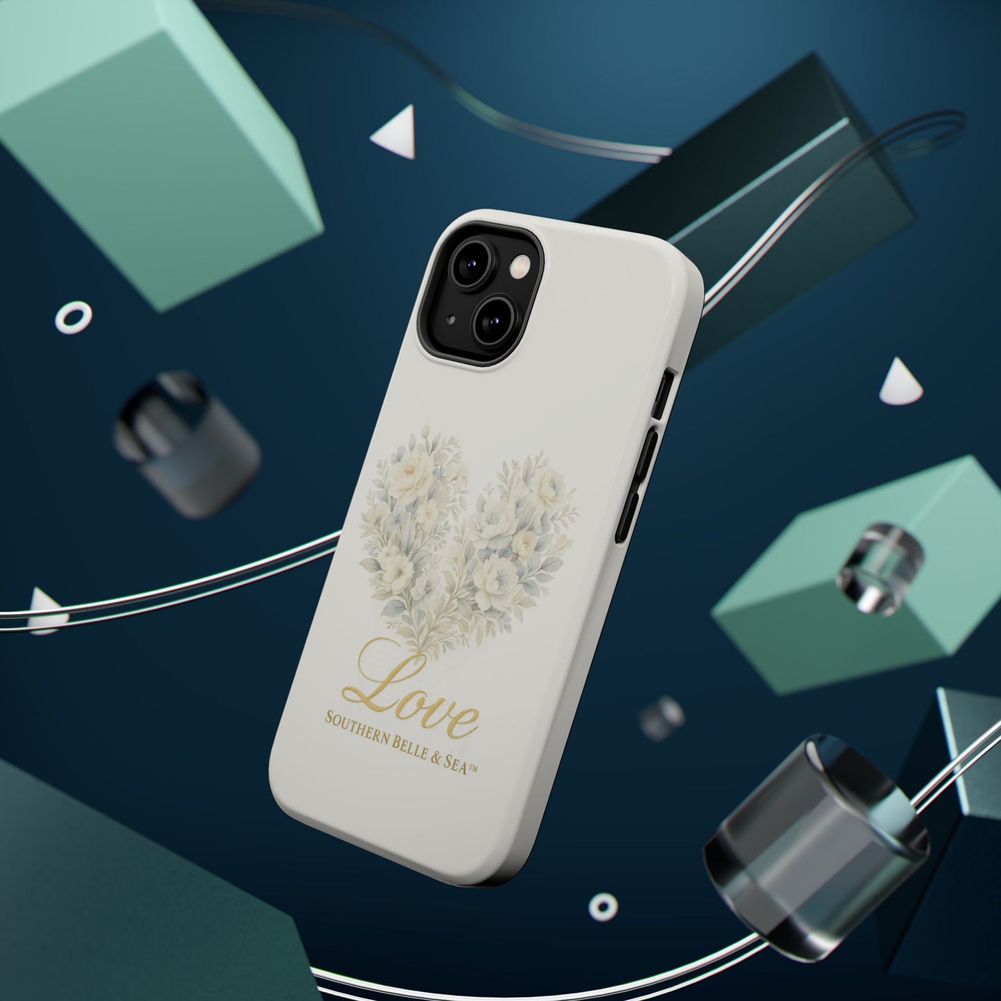 Phone Case — Floral Heart 'Love' Magnetic Impact - Resistant Case - Southern Belle & Sea