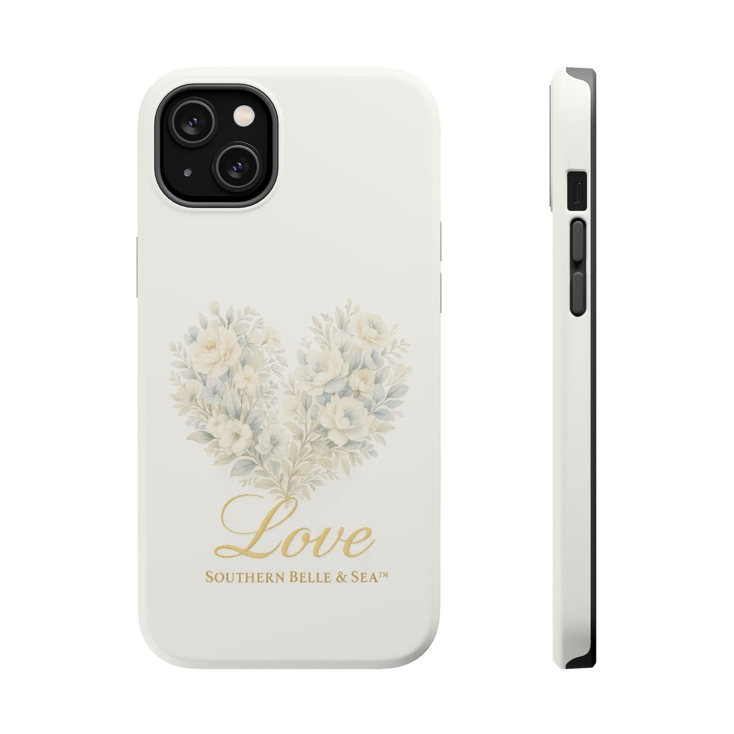 Phone Case — Floral Heart 'Love' Magnetic Impact - Resistant Case - Southern Belle & Sea