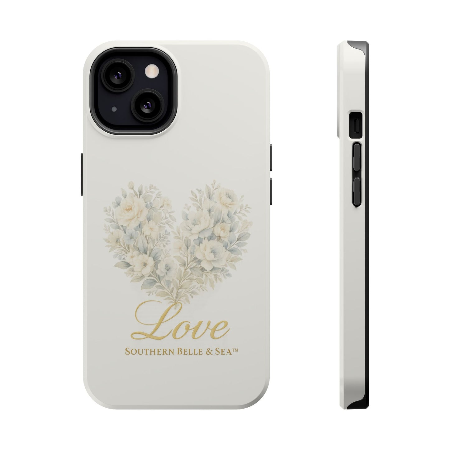 Phone Case — Floral Heart 'Love' Magnetic Impact - Resistant Case - Southern Belle & Sea
