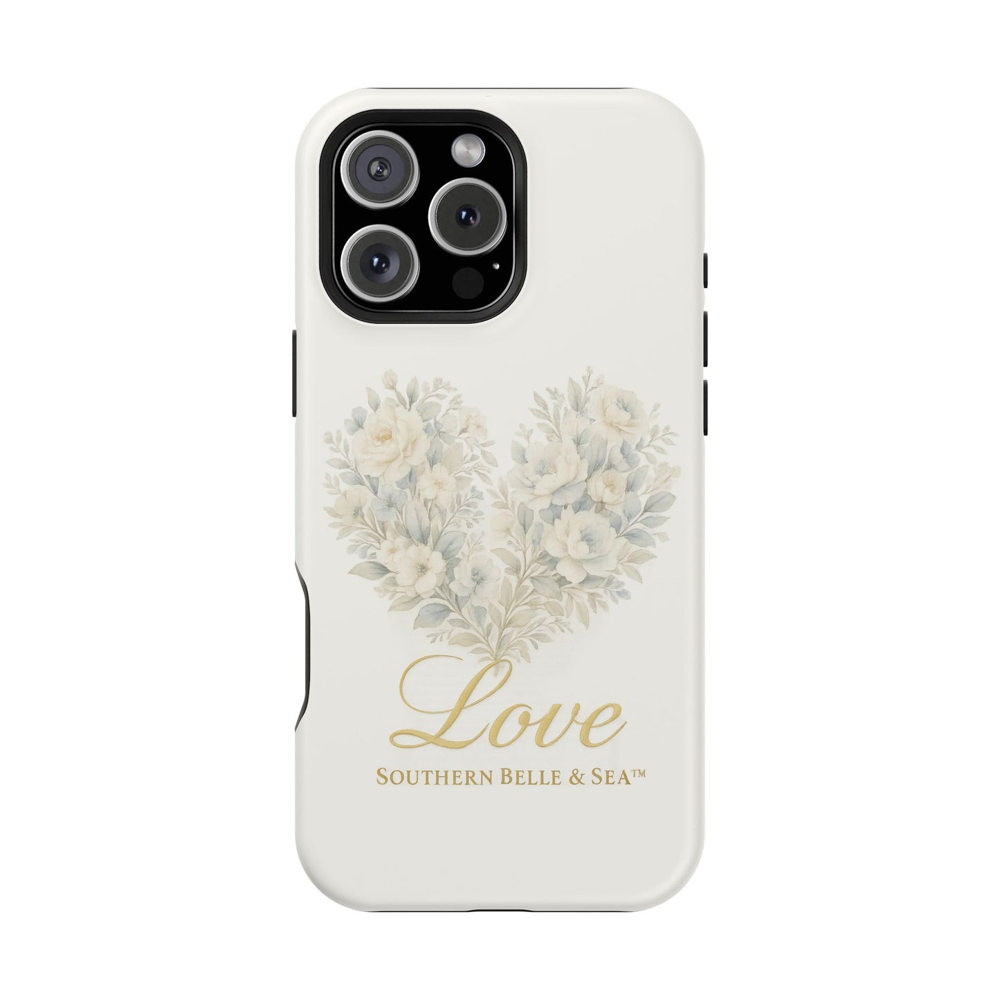 Phone Case — Floral Heart 'Love' Magnetic Impact - Resistant Case - Southern Belle & Sea