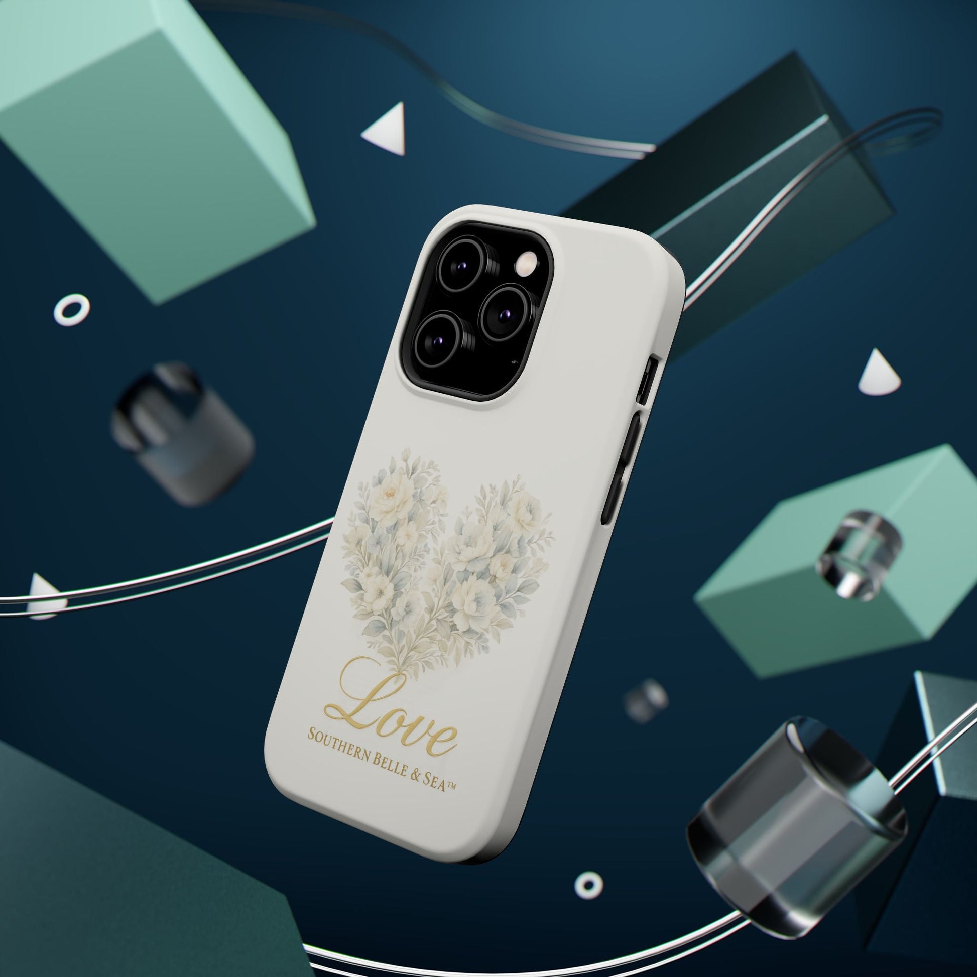 Phone Case — Floral Heart 'Love' Magnetic Impact - Resistant Case - Southern Belle & Sea