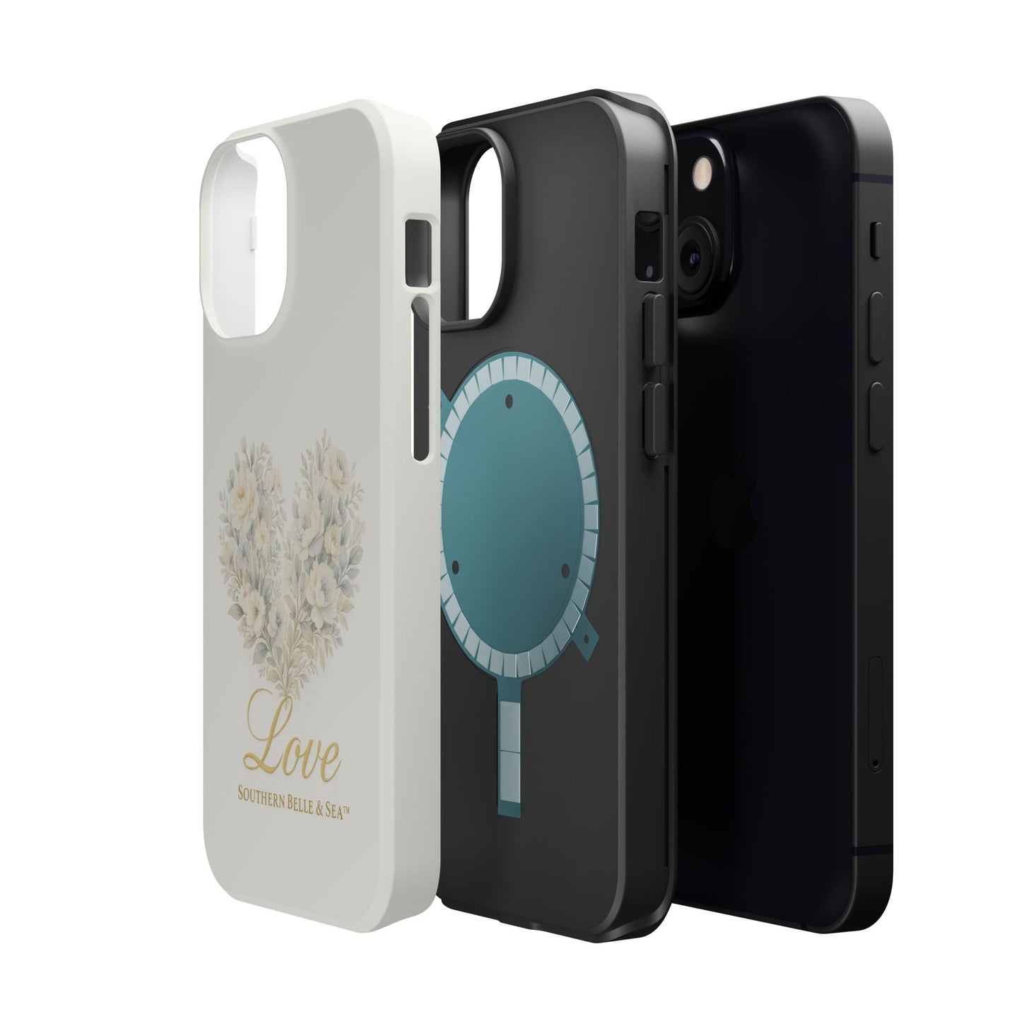 Phone Case — Floral Heart 'Love' Magnetic Impact - Resistant Case - Southern Belle & Sea