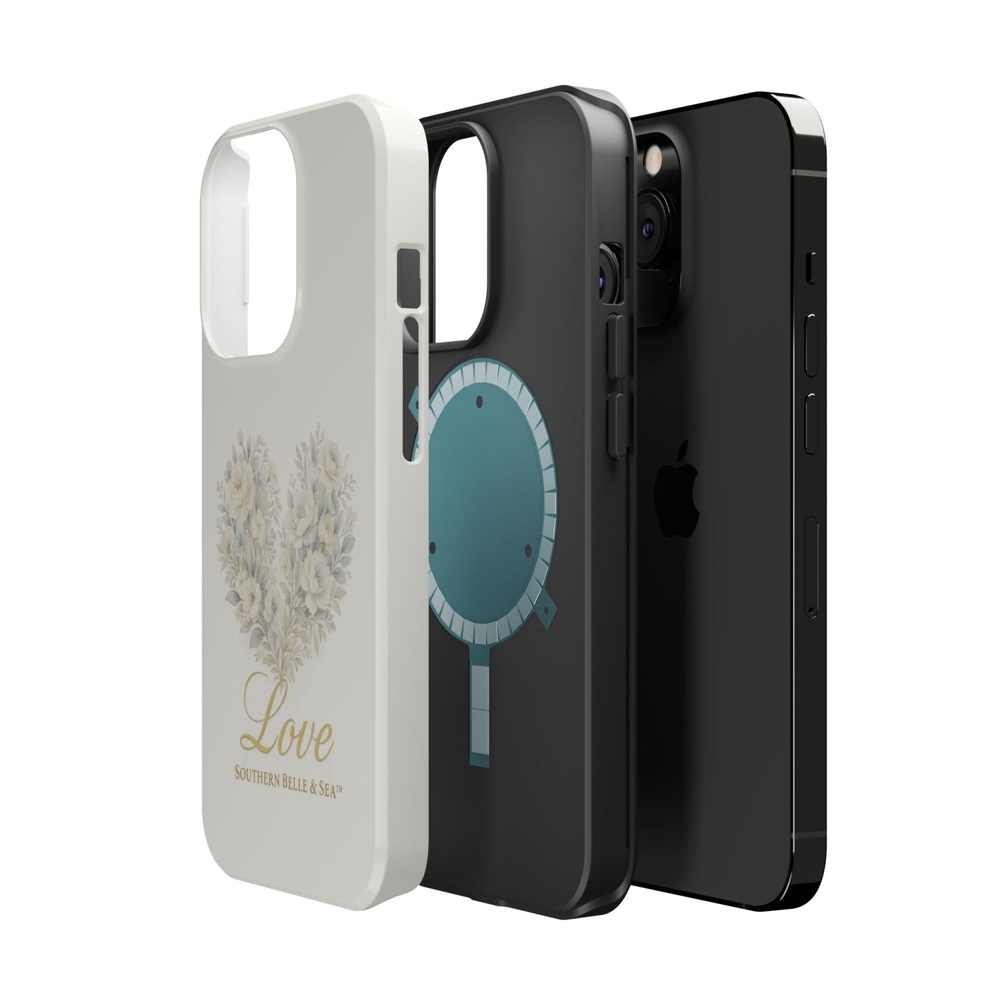 Phone Case — Floral Heart 'Love' Magnetic Impact - Resistant Case - Southern Belle & Sea