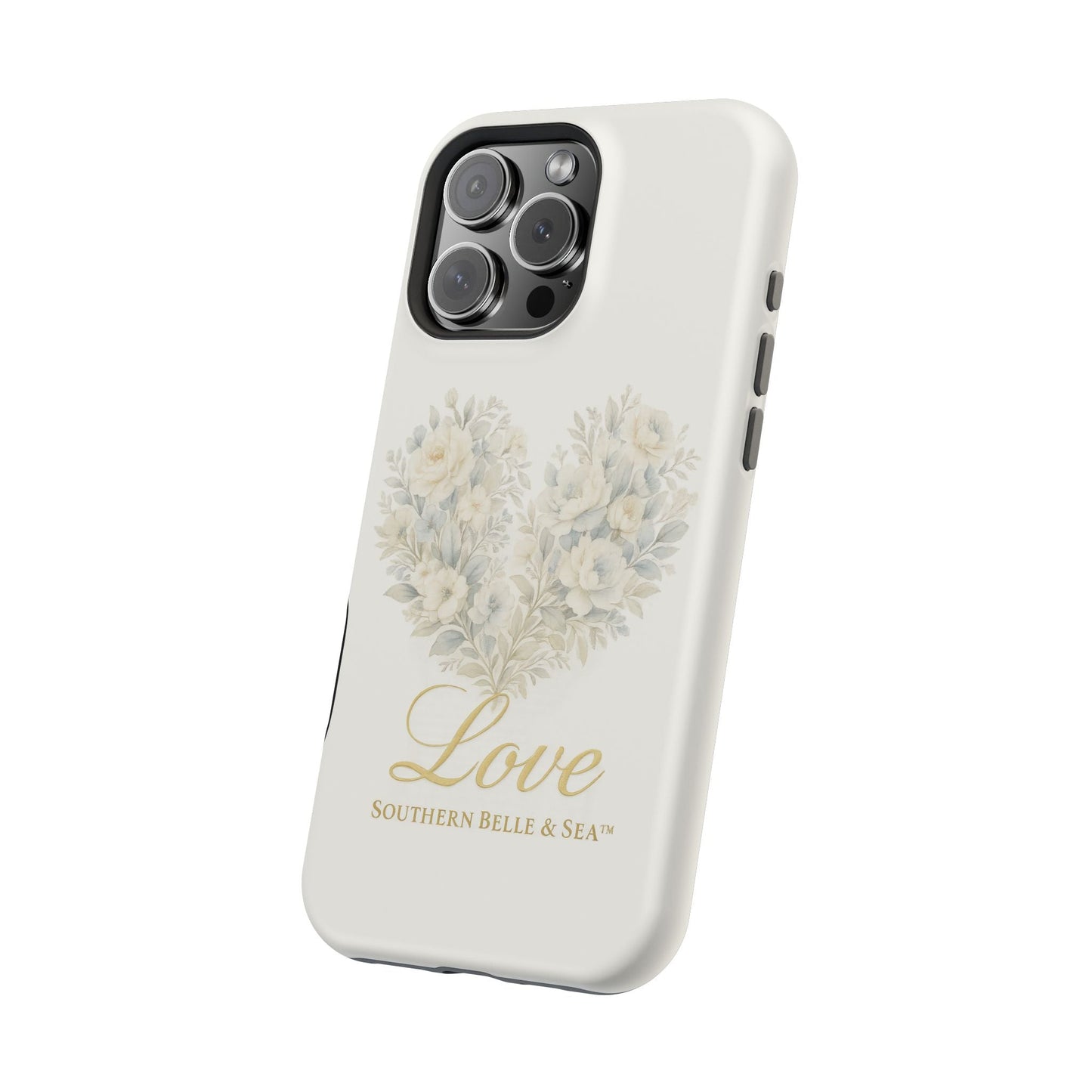 Phone Case — Floral Heart 'Love' Magnetic Impact - Resistant Case - Southern Belle & Sea