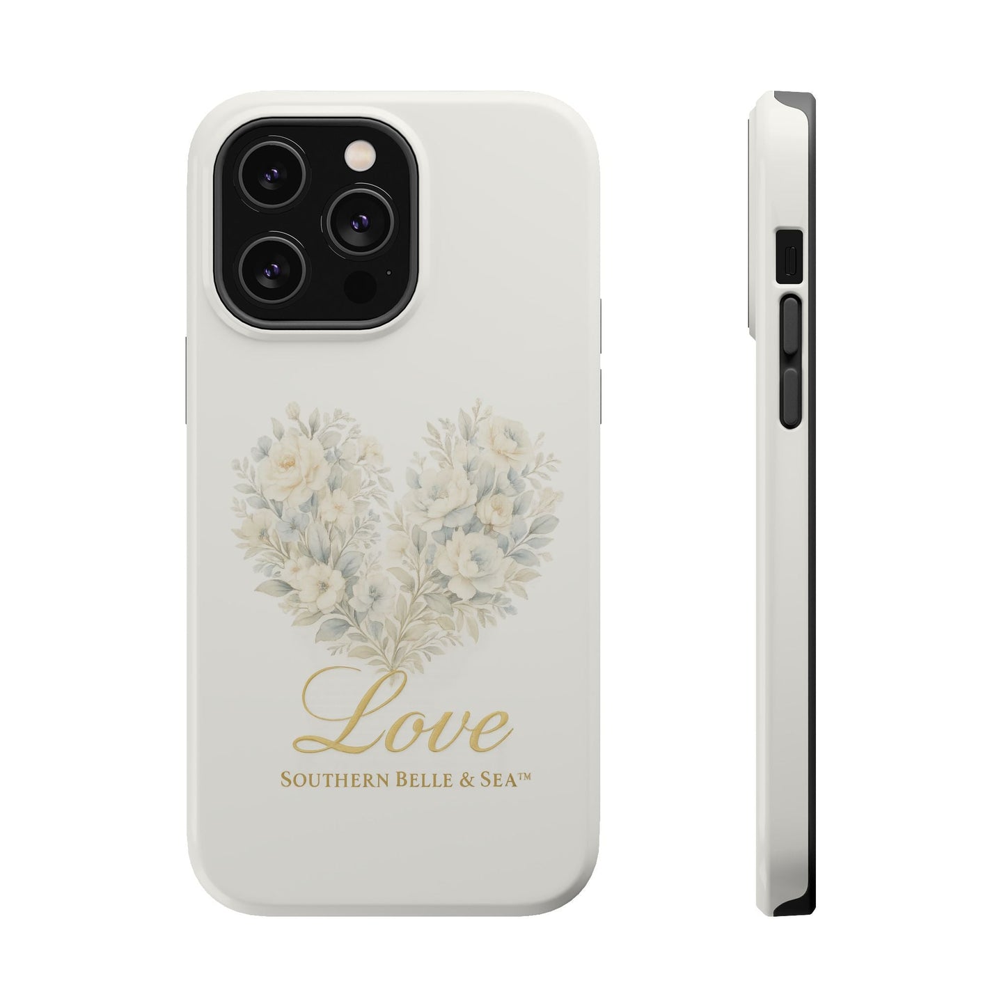 Phone Case — Floral Heart 'Love' Magnetic Impact - Resistant Case - Southern Belle & Sea