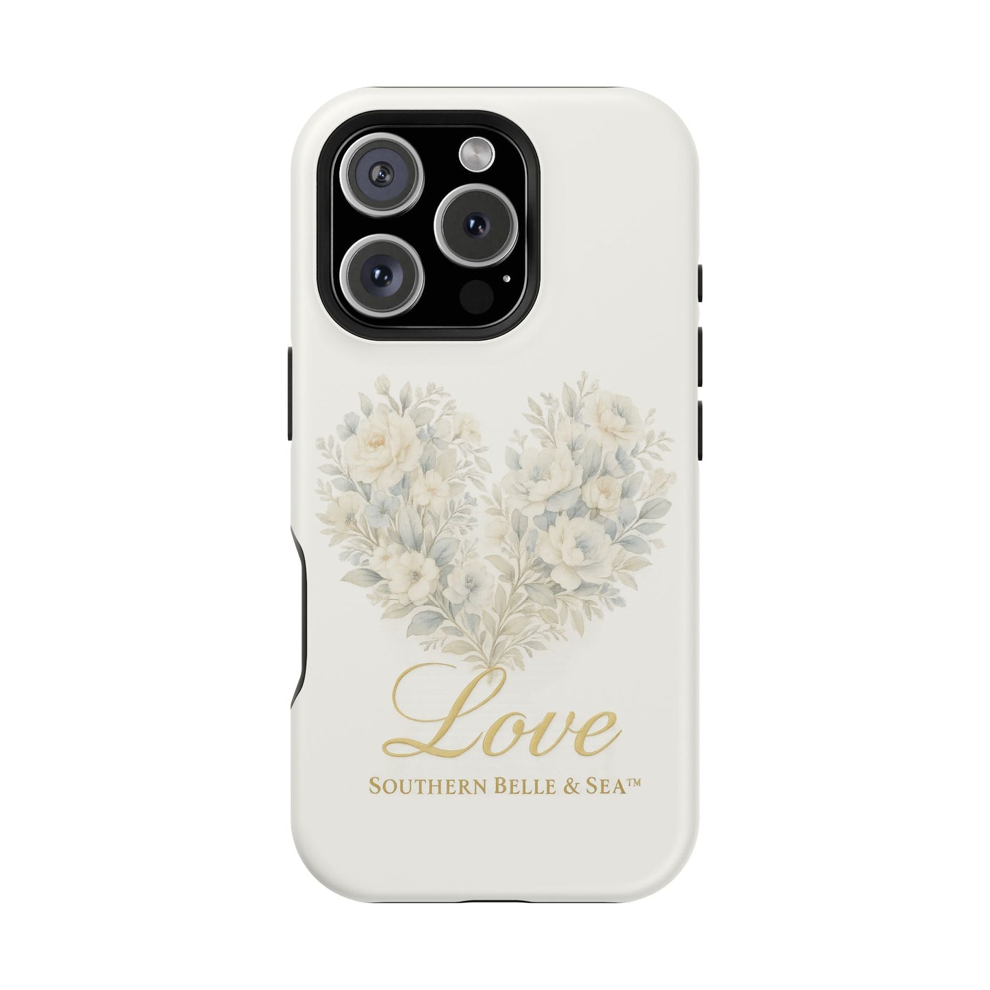Phone Case — Floral Heart 'Love' Magnetic Impact - Resistant Case - Southern Belle & Sea