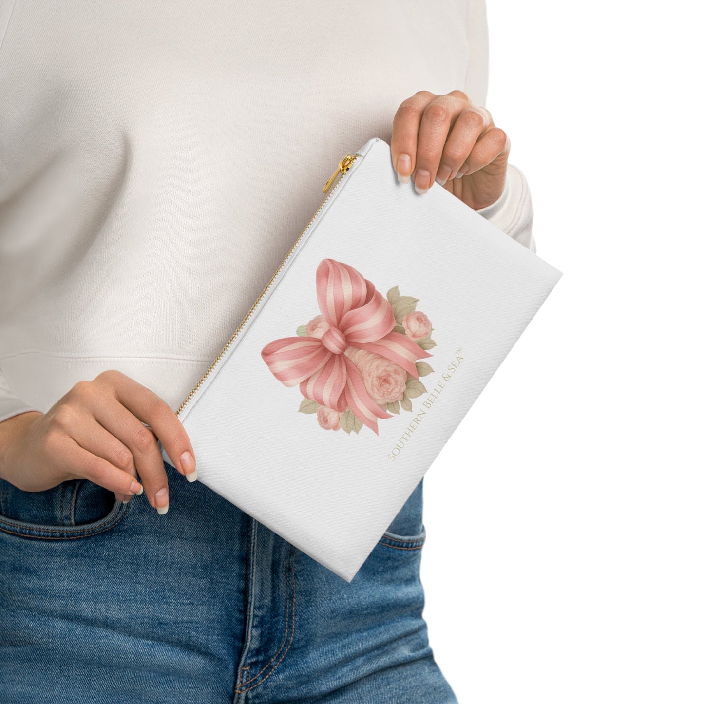 Pink Bow — Cosmetic Bag | Southern Belle & Sea™ - Southern Belle & Sea