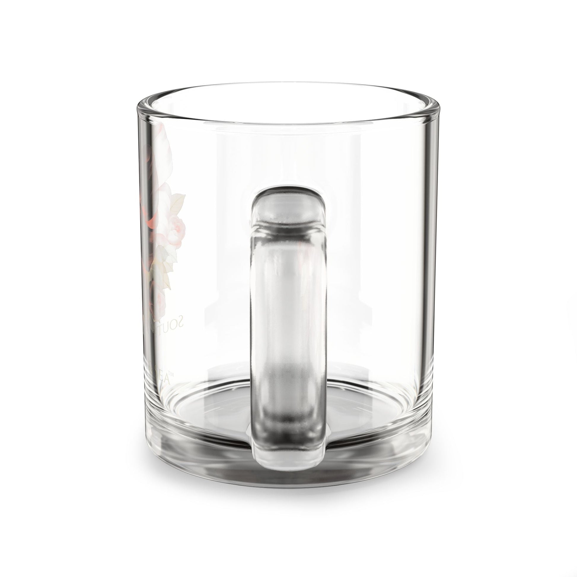 Pink Floral Bow Clear Glass Drinking Mug | Southern Belle & Sea™ - Southern Belle & Sea