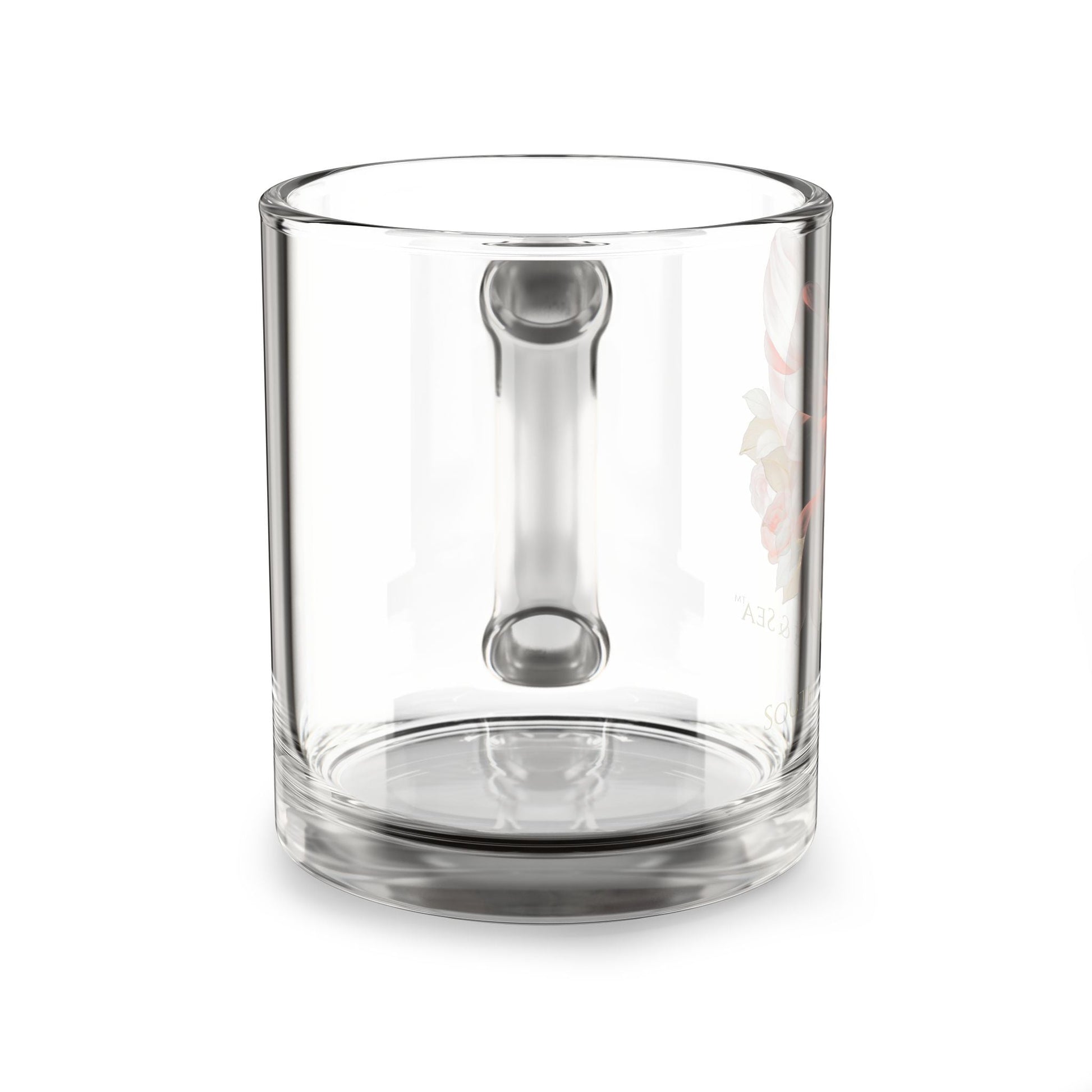 Pink Floral Bow Clear Glass Drinking Mug | Southern Belle & Sea™ - Southern Belle & Sea