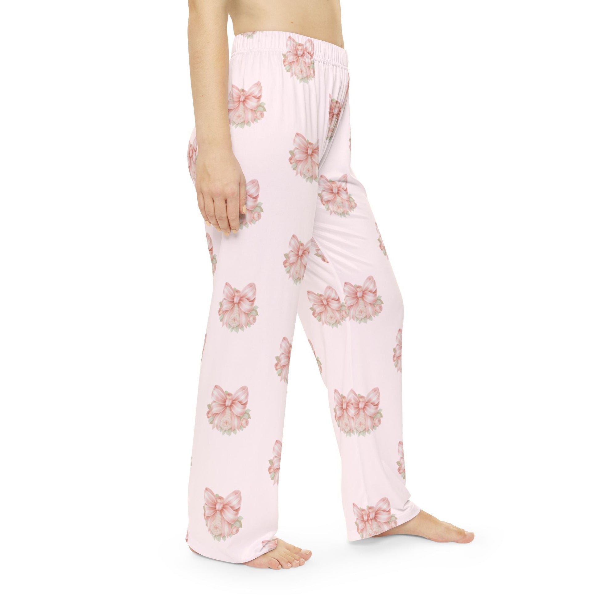 Pink Floral Bow Lounge Pants | Southern Belle & Sea™ - Southern Belle & Sea