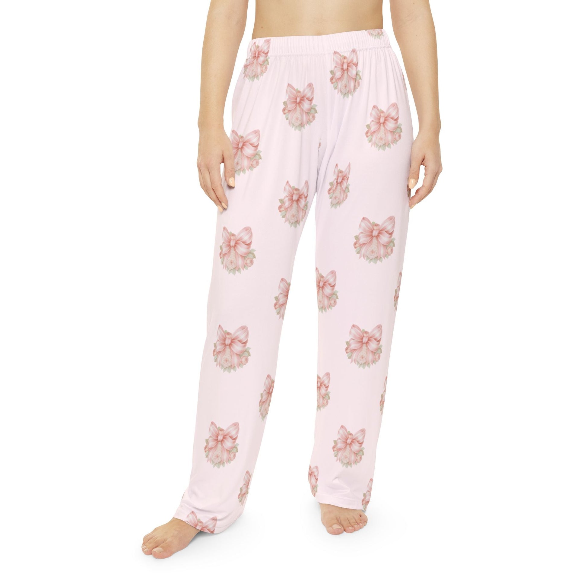 Pink Floral Bow Lounge Pants | Southern Belle & Sea™ - Southern Belle & Sea