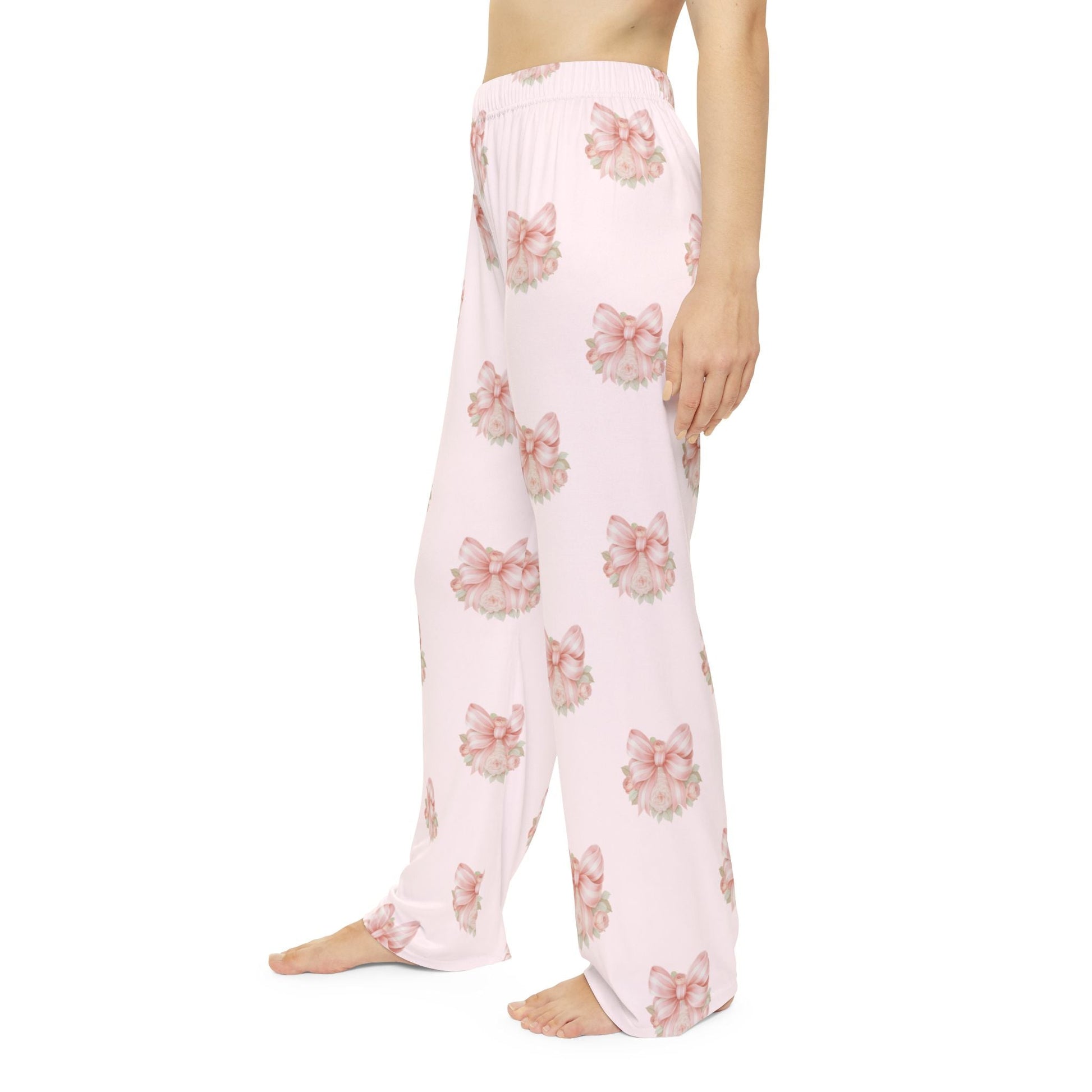 Pink Floral Bow Lounge Pants | Southern Belle & Sea™ - Southern Belle & Sea