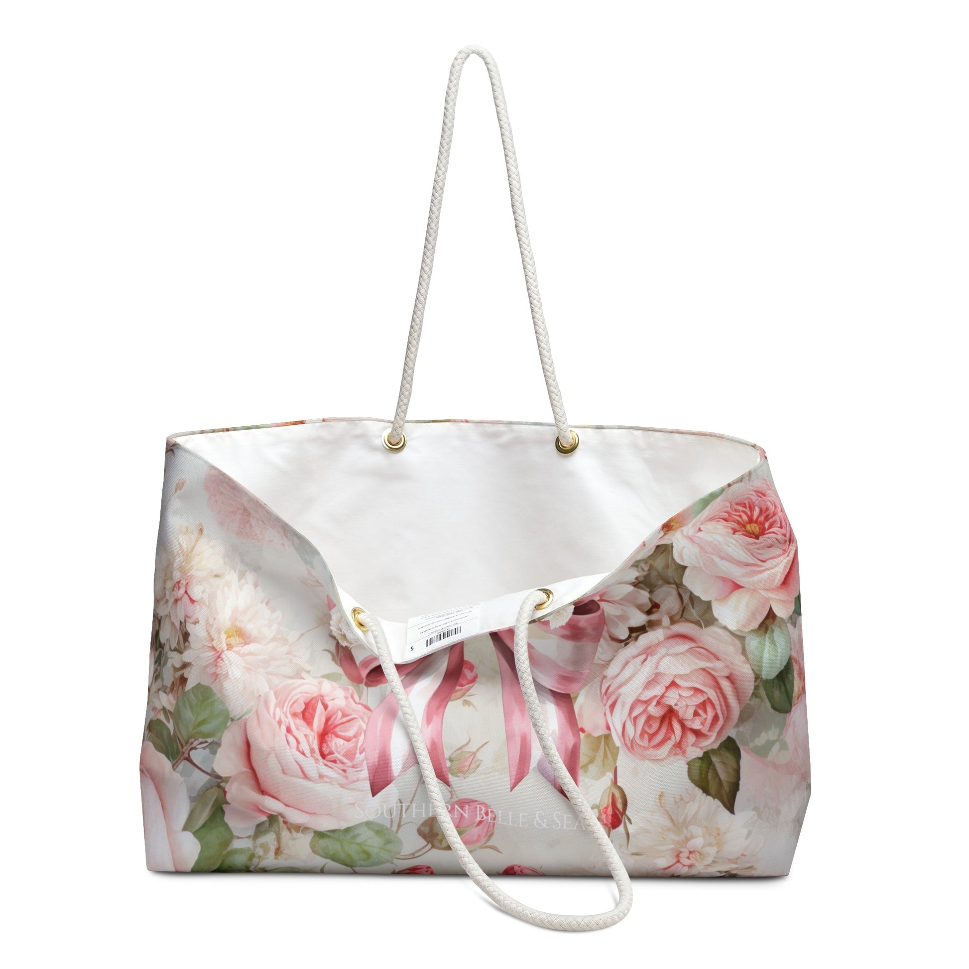 Pink Floral Bow — Weekender Tote Bag | Southern Belle & Sea™ - Southern Belle & Sea