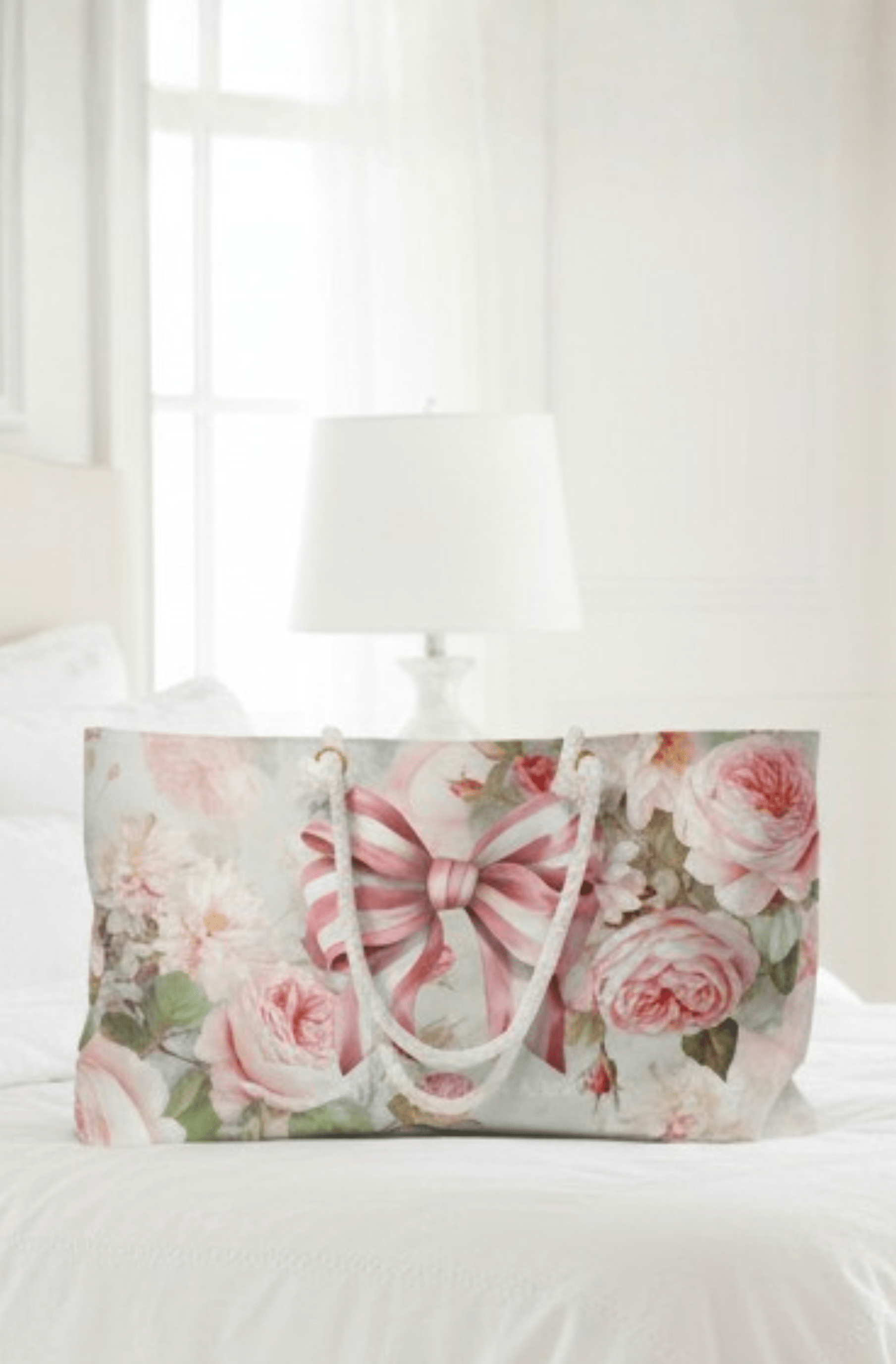 Pink Floral Bow — Weekender Tote Bag | Southern Belle & Sea™ - Southern Belle & Sea