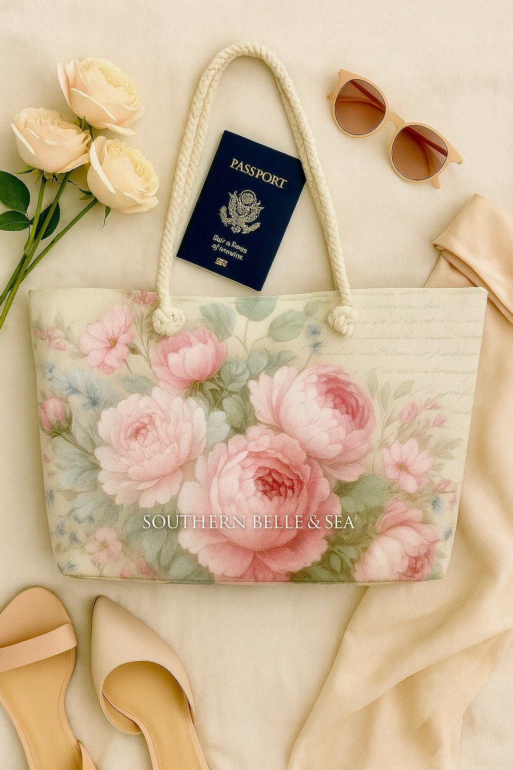 Pink Peonies Weekender Bag | Southern Belle & Sea™ - Southern Belle & Sea