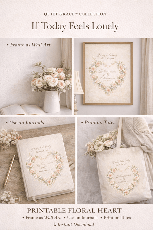 Quiet Grace — You Are Deeply Loved Printable Wall Art | Soft Floral Heart Christian Encouragement | Southern Belle & Sea™ - Southern Belle & Sea