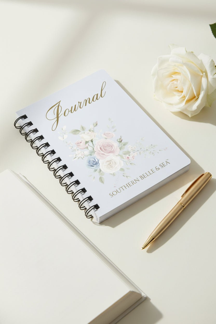 Rachel Grace Floral Journal | Soft Watercolor Christian Writing Journal | Southern Belle & Sea™ - Southern Belle & Sea