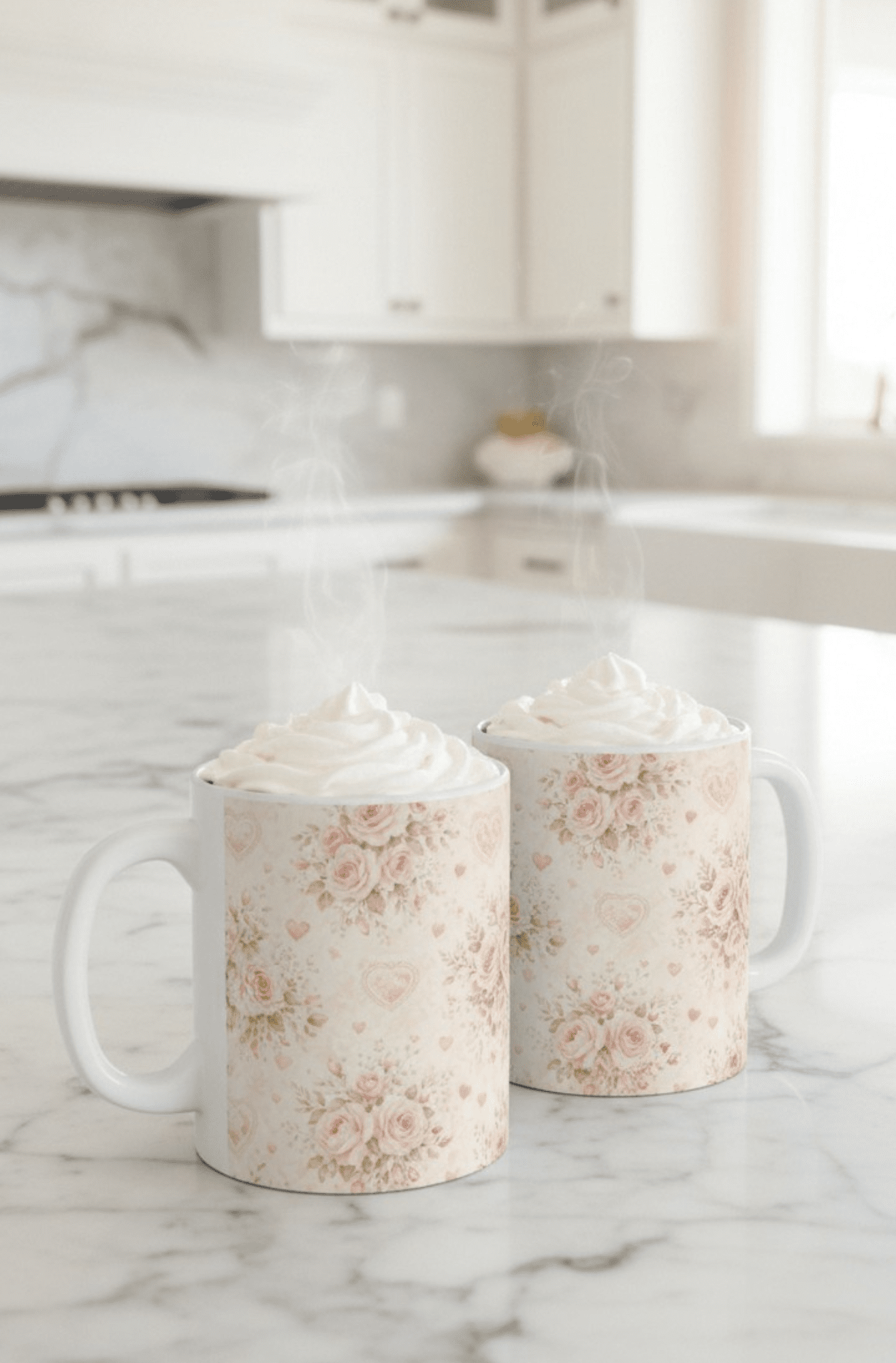 Rose Cottage Heirloom™ Floral Heart Mug | Romantic Rose Coffee Cup | Southern Belle & Sea™ - Southern Belle & Sea