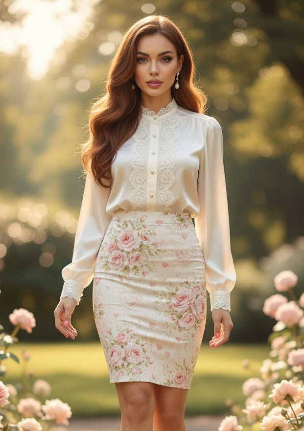 Rose Cottage Heirloom Pencil Skirt — Rose Cottage Heirloom | Southern Belle & Sea™ - Southern Belle & Sea