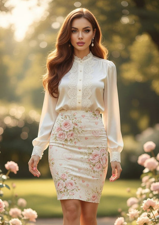 Rose Cottage Heirloom Pencil Skirt — Rose Cottage Heirloom | Southern Belle & Sea™ - Southern Belle & Sea