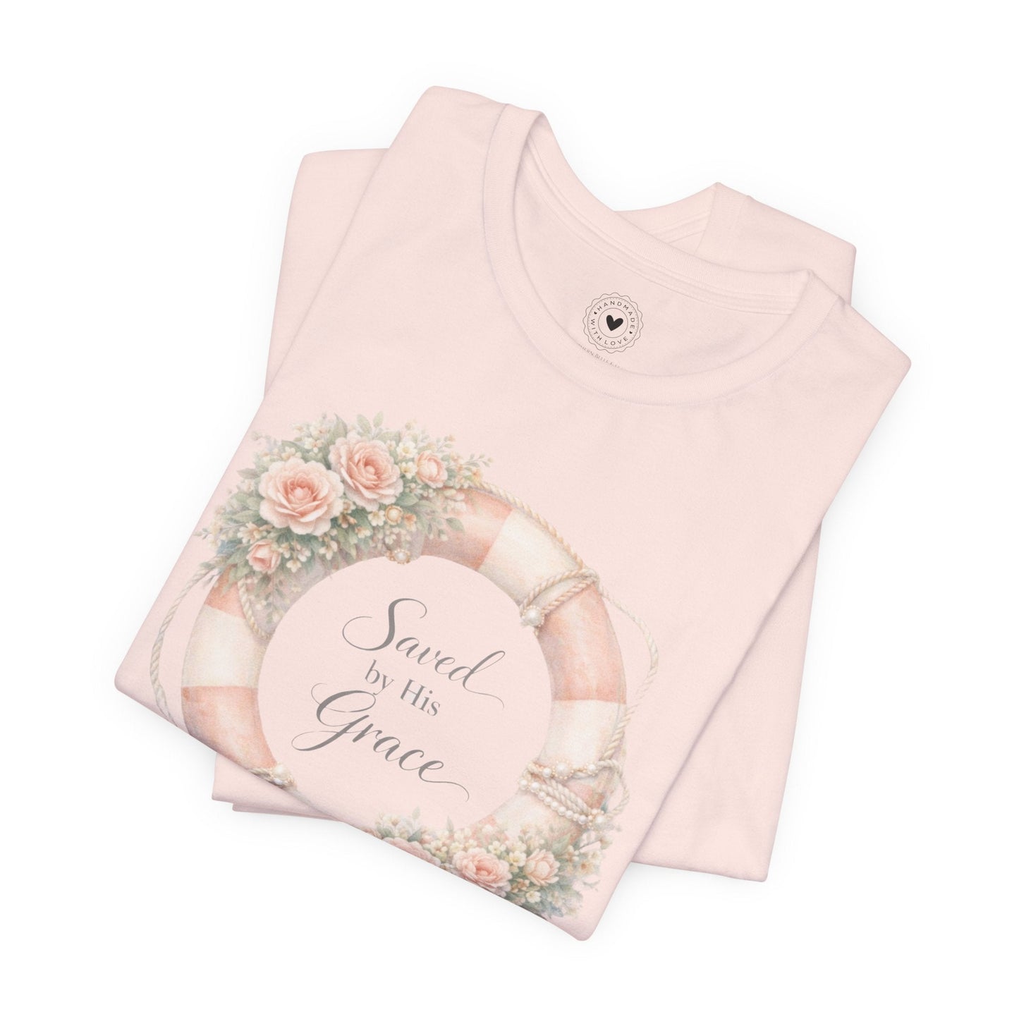 Saved by His Grace Lifesaver Floral Tee — Coastal Devotion | Southern Belle & Sea™ - Southern Belle & Sea