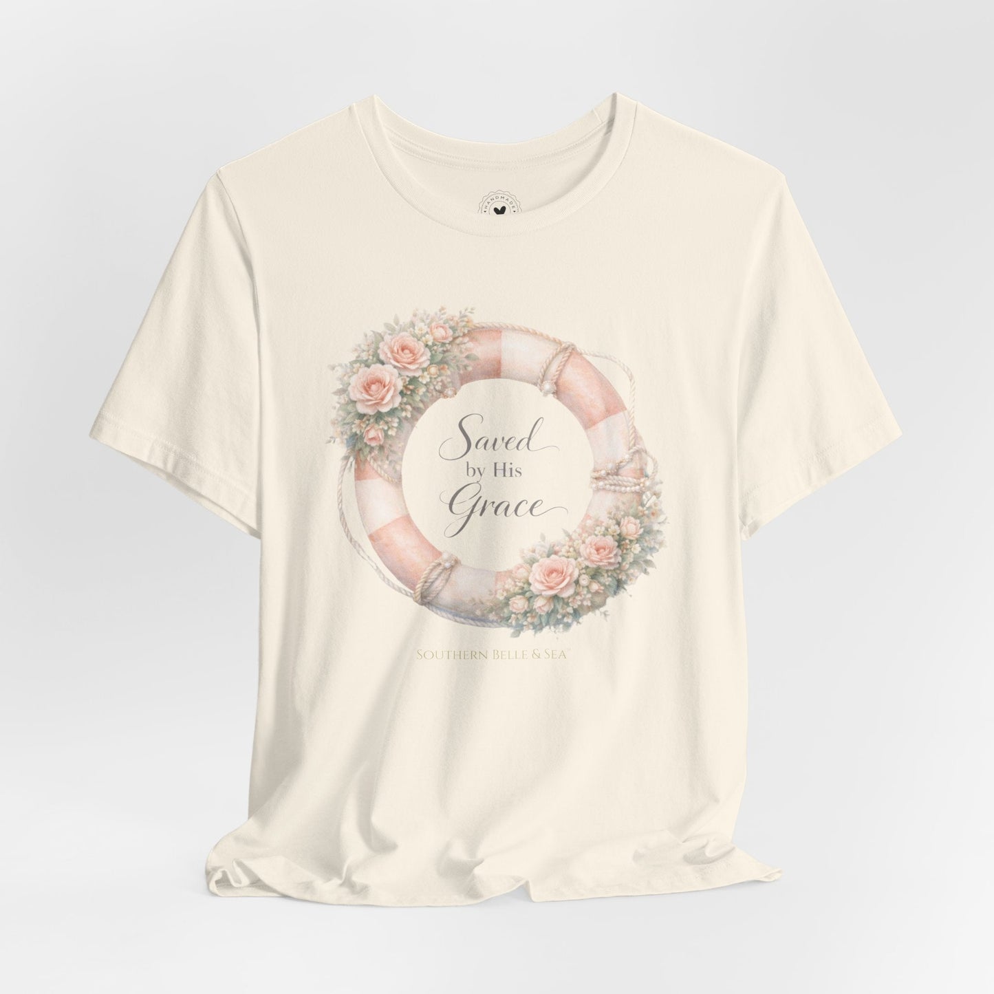 Saved by His Grace Lifesaver Floral Tee — Coastal Devotion | Southern Belle & Sea™ - Southern Belle & Sea