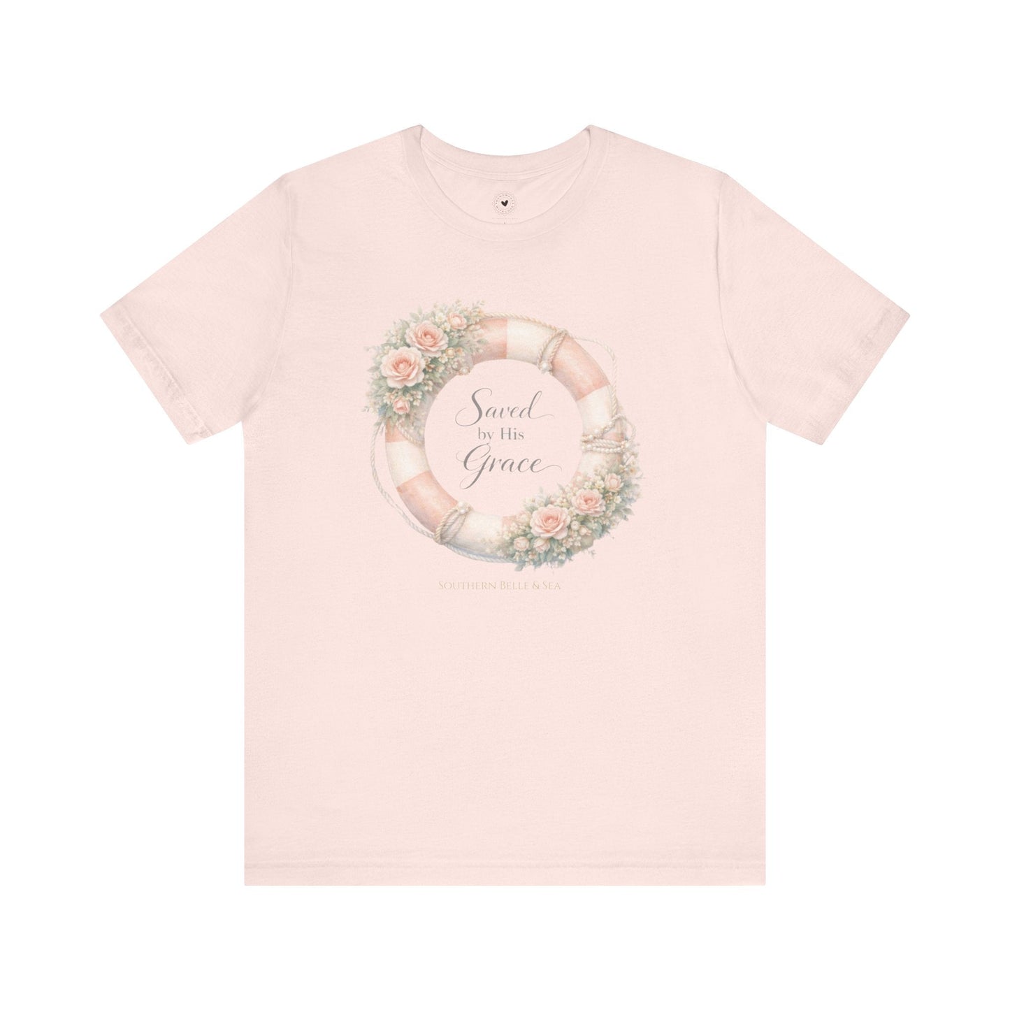 Saved by His Grace Lifesaver Floral Tee — Coastal Devotion | Southern Belle & Sea™ - Southern Belle & Sea