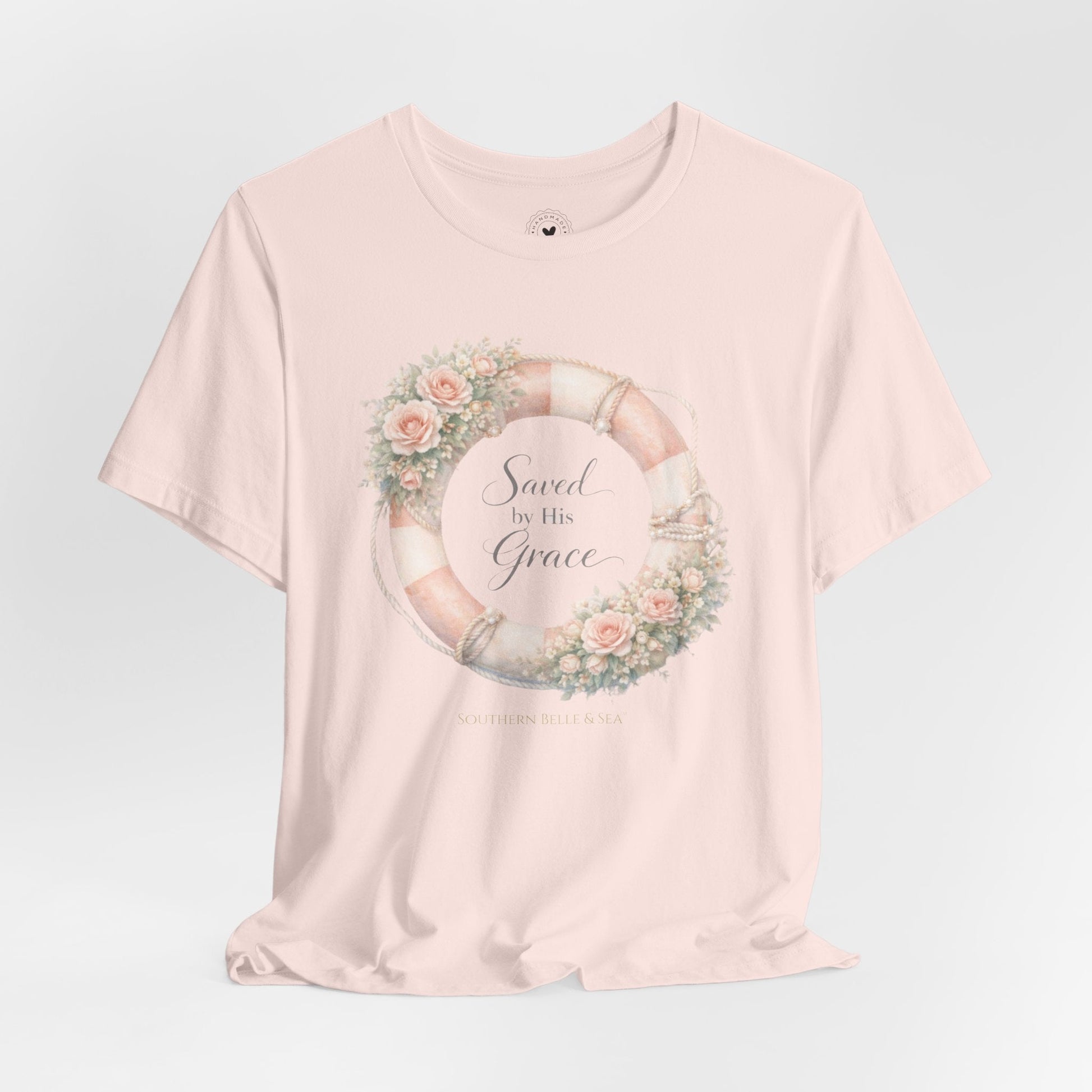 Saved by His Grace Lifesaver Floral Tee — Coastal Devotion | Southern Belle & Sea™ - Southern Belle & Sea