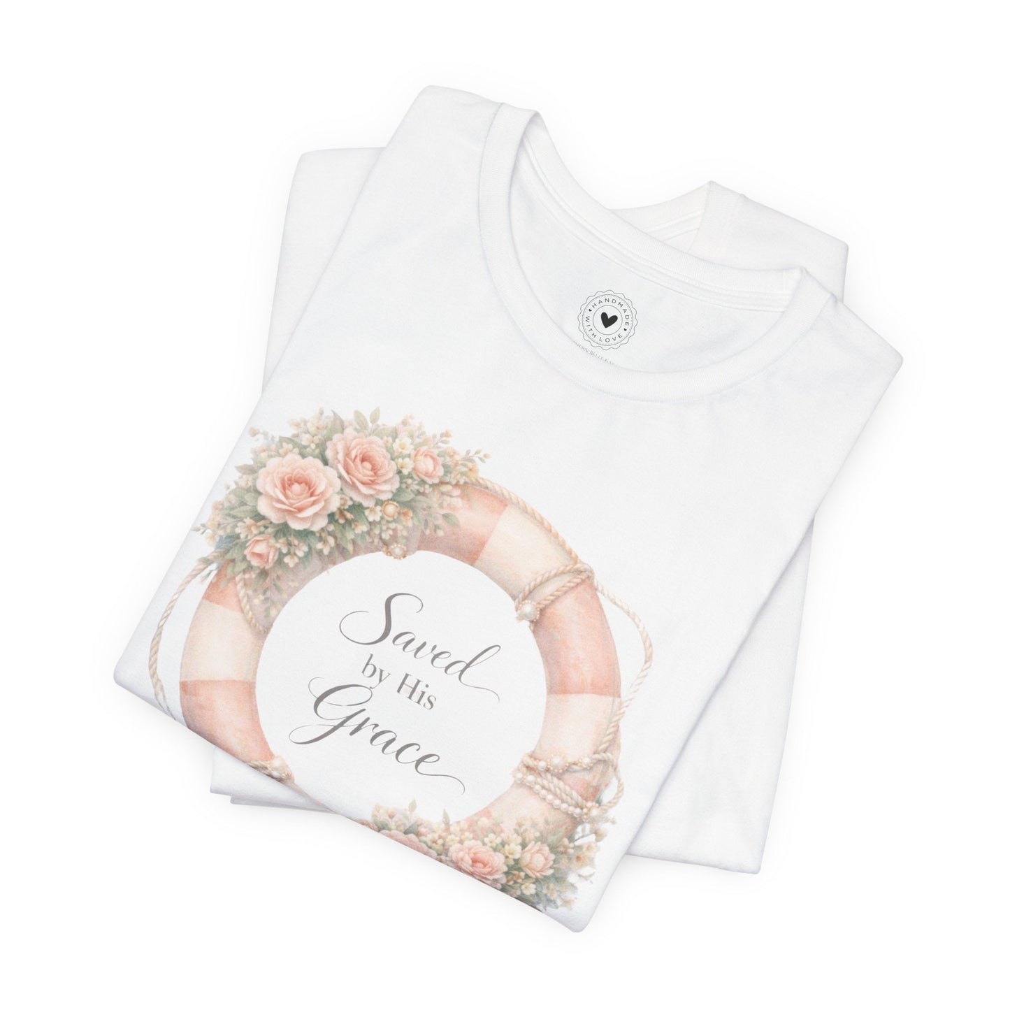 Saved by His Grace Lifesaver Floral Tee — Coastal Devotion | Southern Belle & Sea™ - Southern Belle & Sea