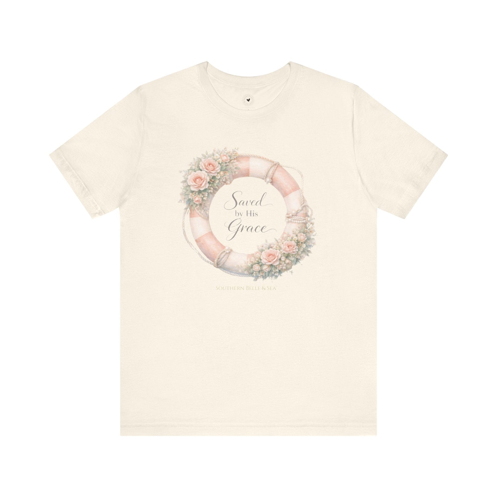Saved by His Grace Lifesaver Floral Tee — Coastal Devotion | Southern Belle & Sea™ - Southern Belle & Sea