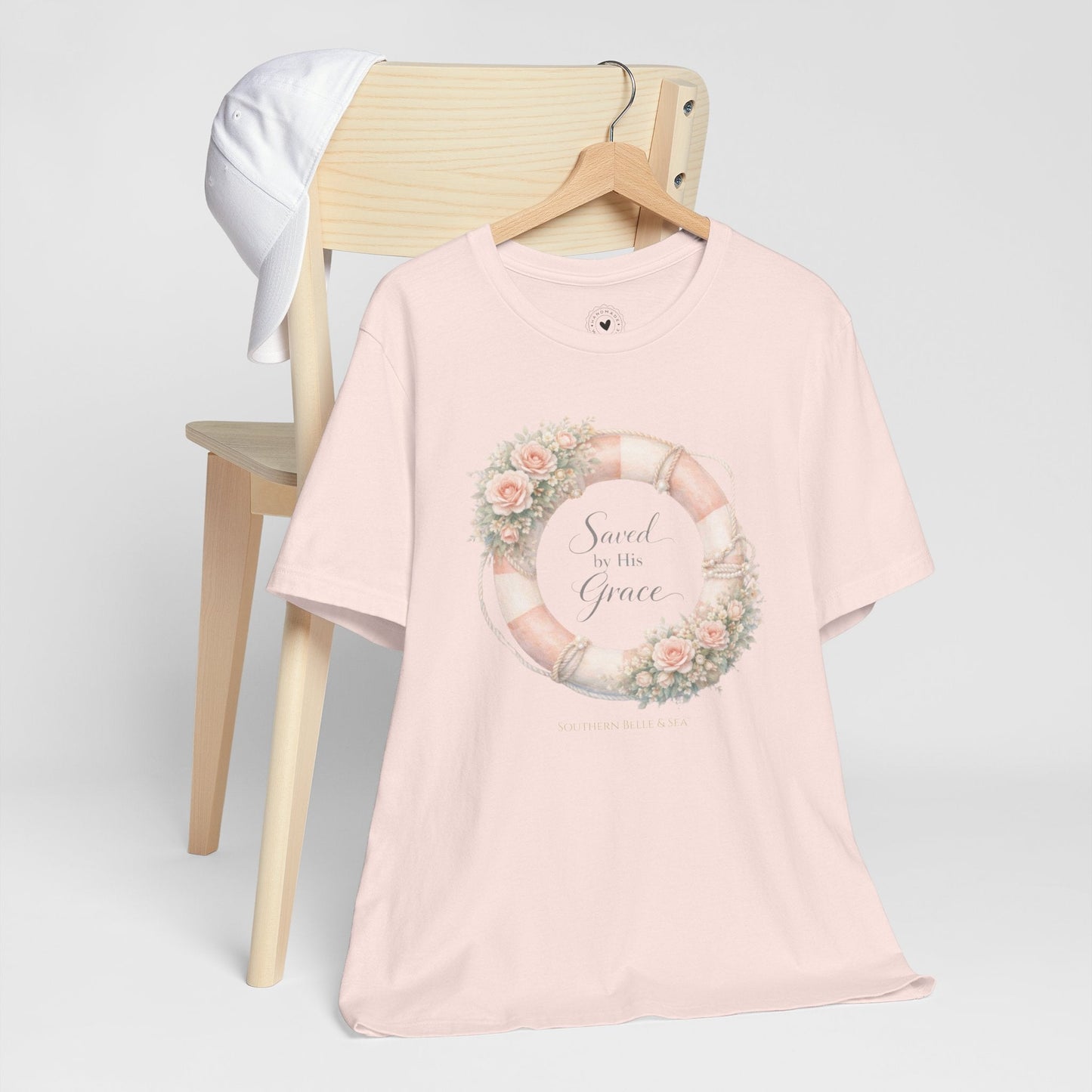 Saved by His Grace Lifesaver Floral Tee — Coastal Devotion | Southern Belle & Sea™ - Southern Belle & Sea