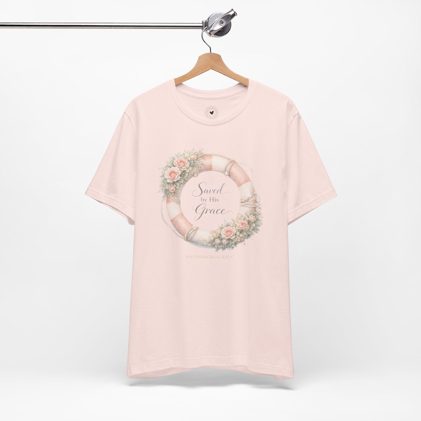 Saved by His Grace Lifesaver Floral Tee — Coastal Devotion | Southern Belle & Sea™ - Southern Belle & Sea