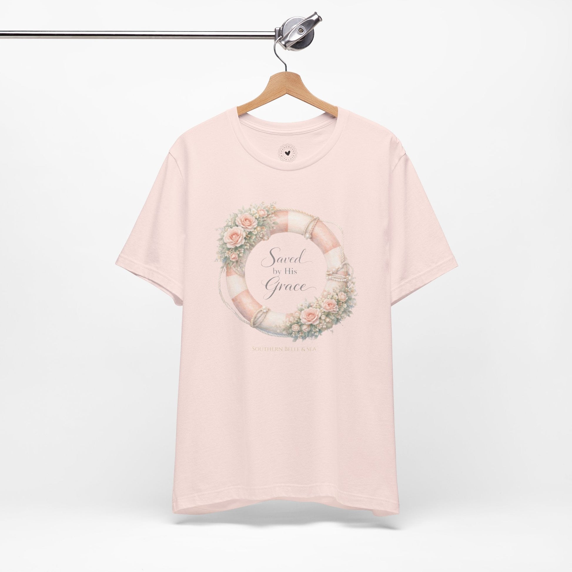 Saved by His Grace Lifesaver Floral Tee — Coastal Devotion | Southern Belle & Sea™ - Southern Belle & Sea