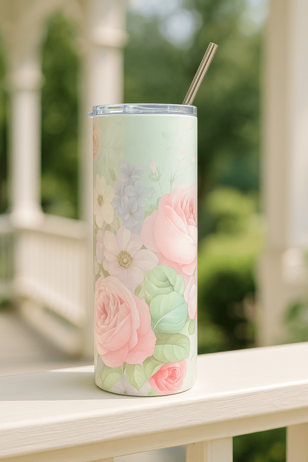 SB 20 oz Tumbler — Savannah Garden Rose Series | Southern Belle & Sea™ - Southern Belle & Sea