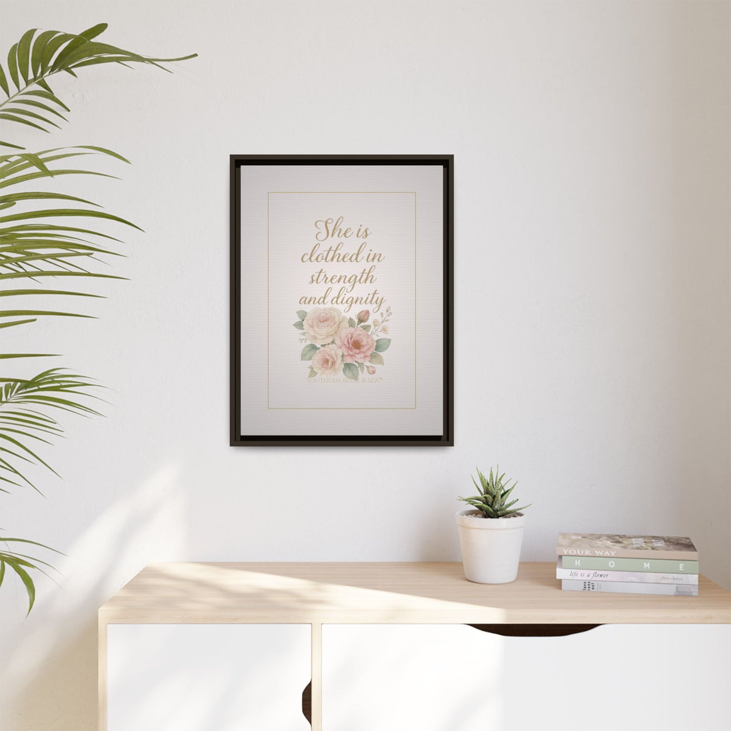 She Is Clothed in Strength & Dignity — Limited Edition Framed Canvas Wall Art | Southern Belle & Sea™ - Southern Belle & Sea
