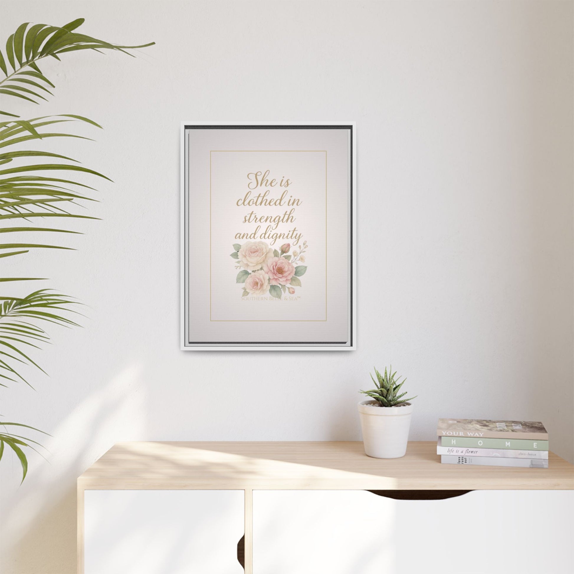 She Is Clothed in Strength & Dignity — Limited Edition Framed Canvas Wall Art | Southern Belle & Sea™ - Southern Belle & Sea