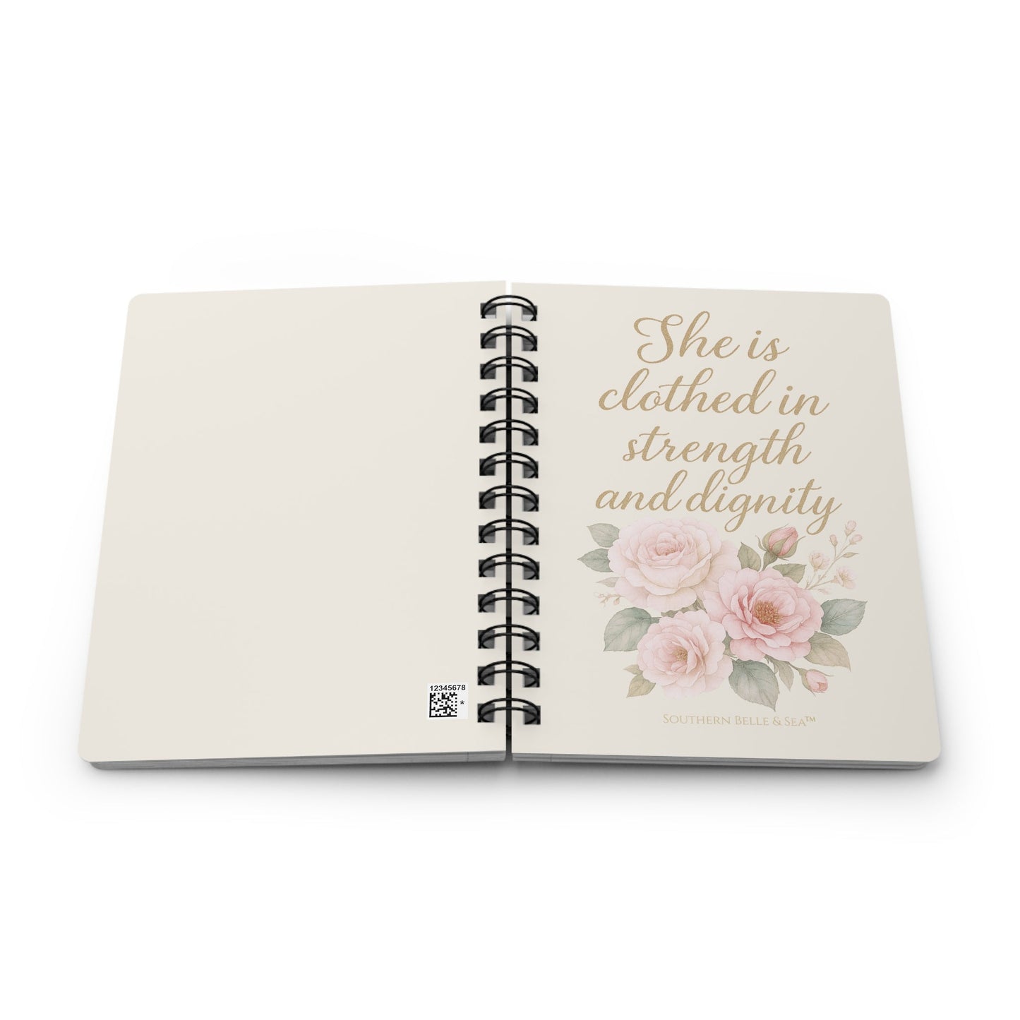 She is Clothed in Strength & Dignity — Pink Floral Spiral Journal | Southern Belle & Sea™ - Southern Belle & Sea