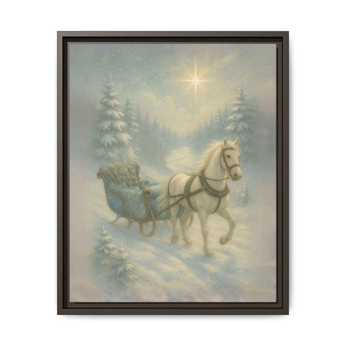 Sleigh in the Snow with the North Star — Winter Grace Fine Art Series | Southern Belle & Sea™ - Southern Belle & Sea