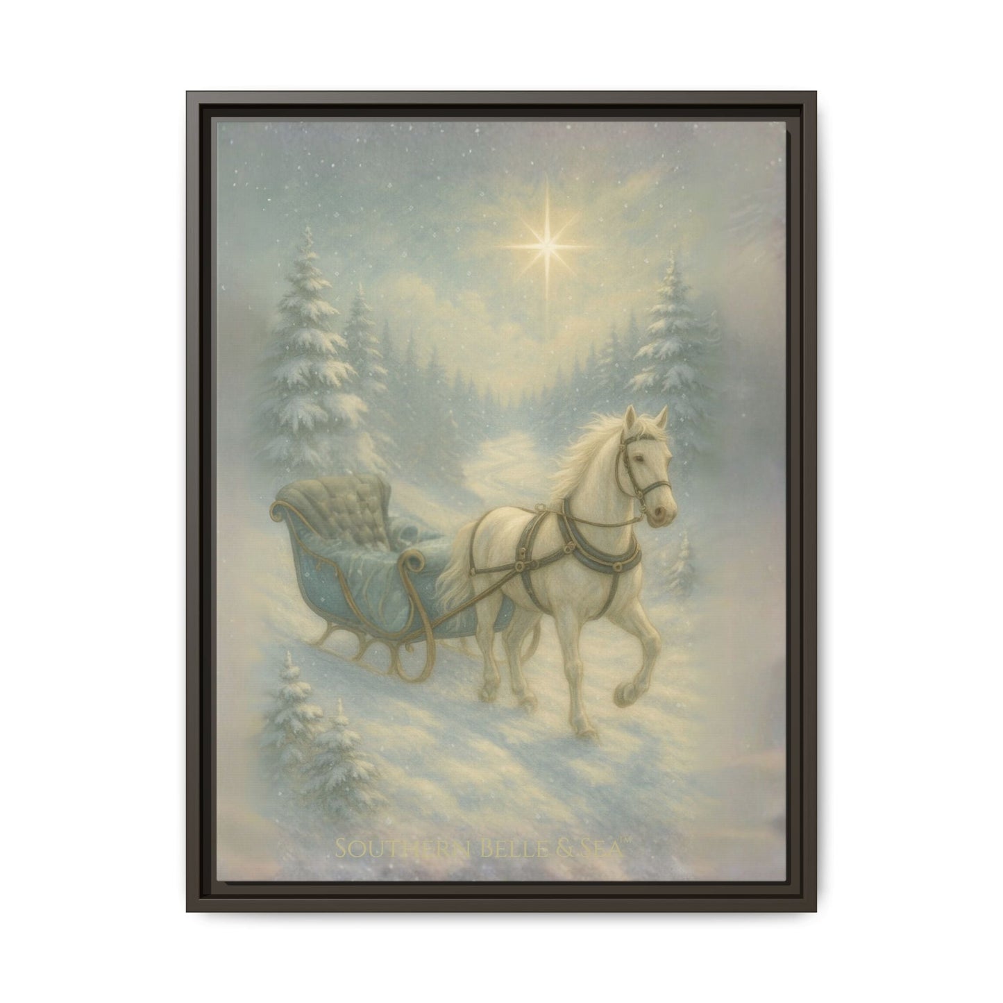 Sleigh in the Snow with the North Star — Winter Grace Fine Art Series | Southern Belle & Sea™ - Southern Belle & Sea