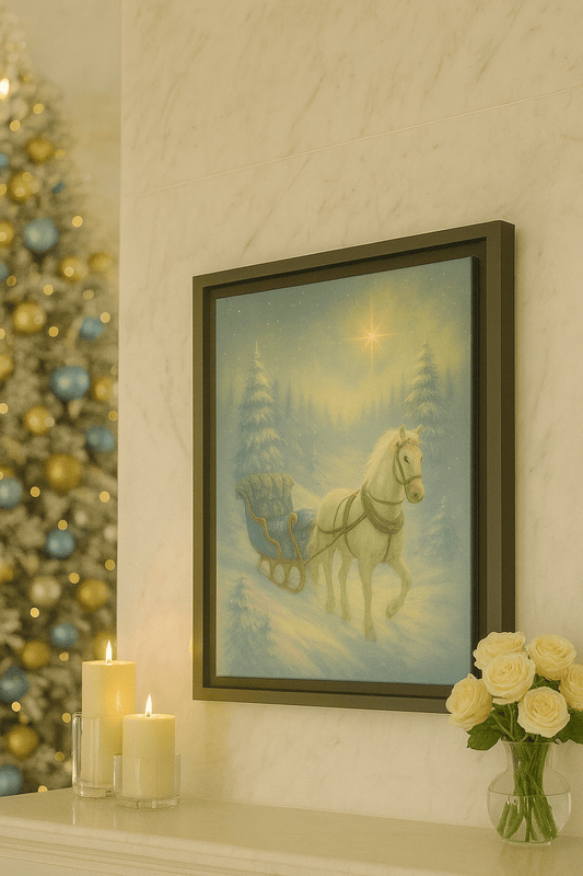 Sleigh in the Snow with the North Star — Winter Grace Fine Art Series | Southern Belle & Sea™ - Southern Belle & Sea