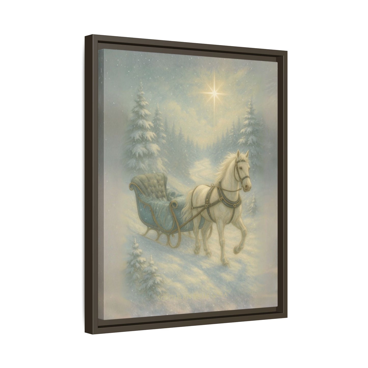 Sleigh in the Snow with the North Star — Winter Grace Fine Art Series | Southern Belle & Sea™ - Southern Belle & Sea