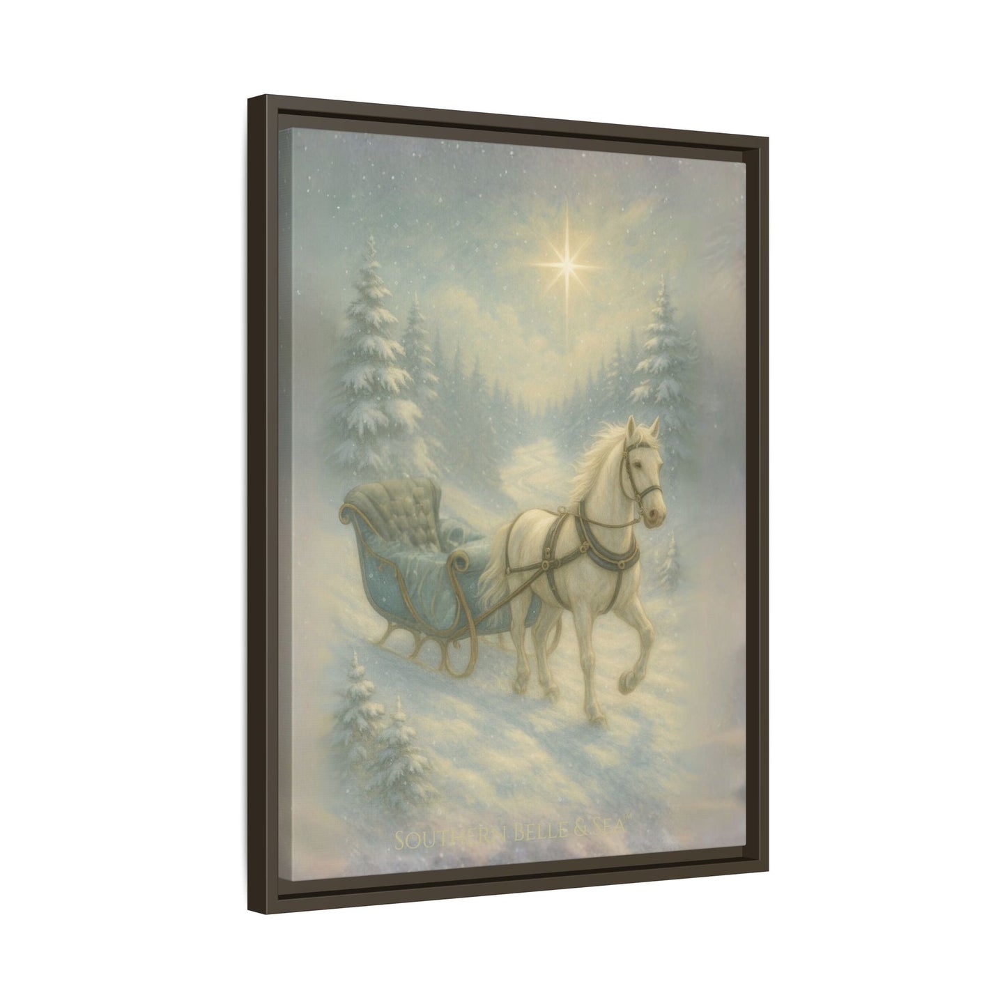 Sleigh in the Snow with the North Star — Winter Grace Fine Art Series | Southern Belle & Sea™ - Southern Belle & Sea
