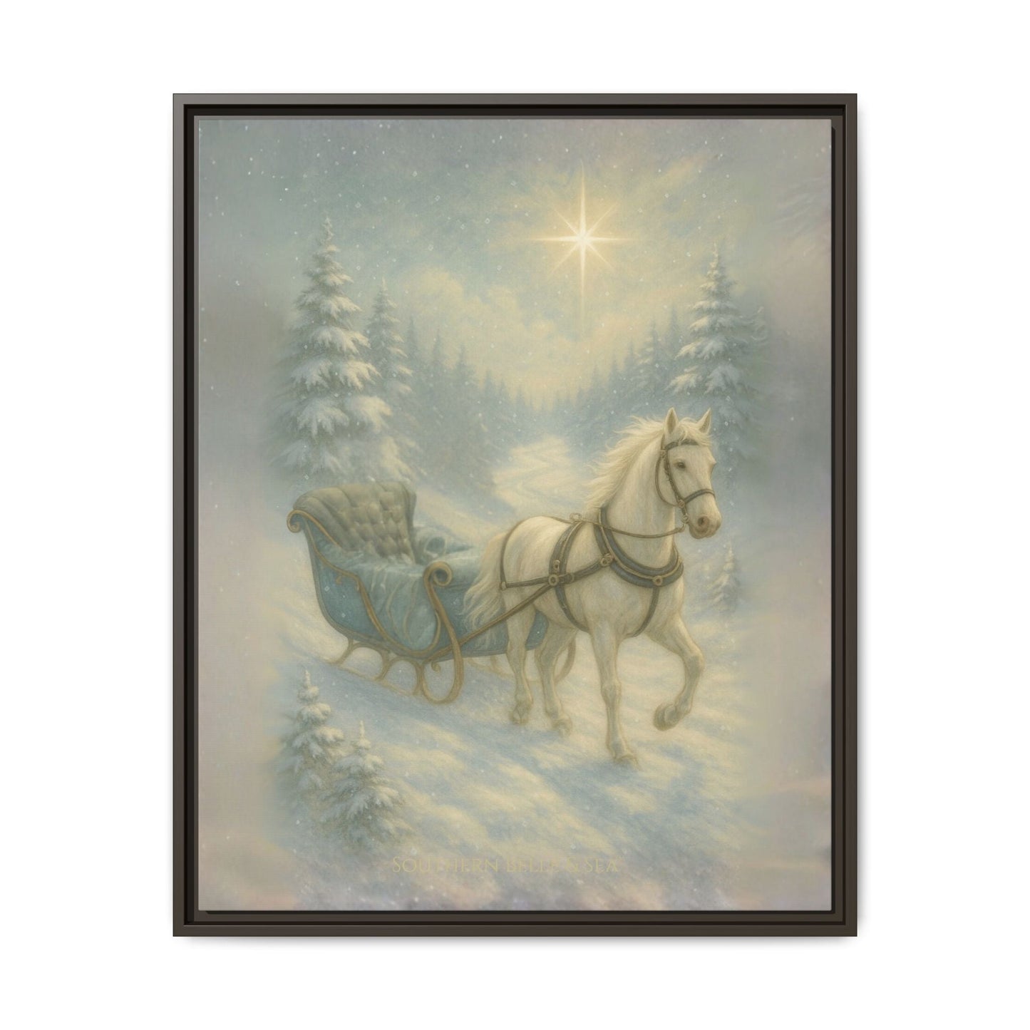 Sleigh in the Snow with the North Star — Winter Grace Fine Art Series | Southern Belle & Sea™ - Southern Belle & Sea