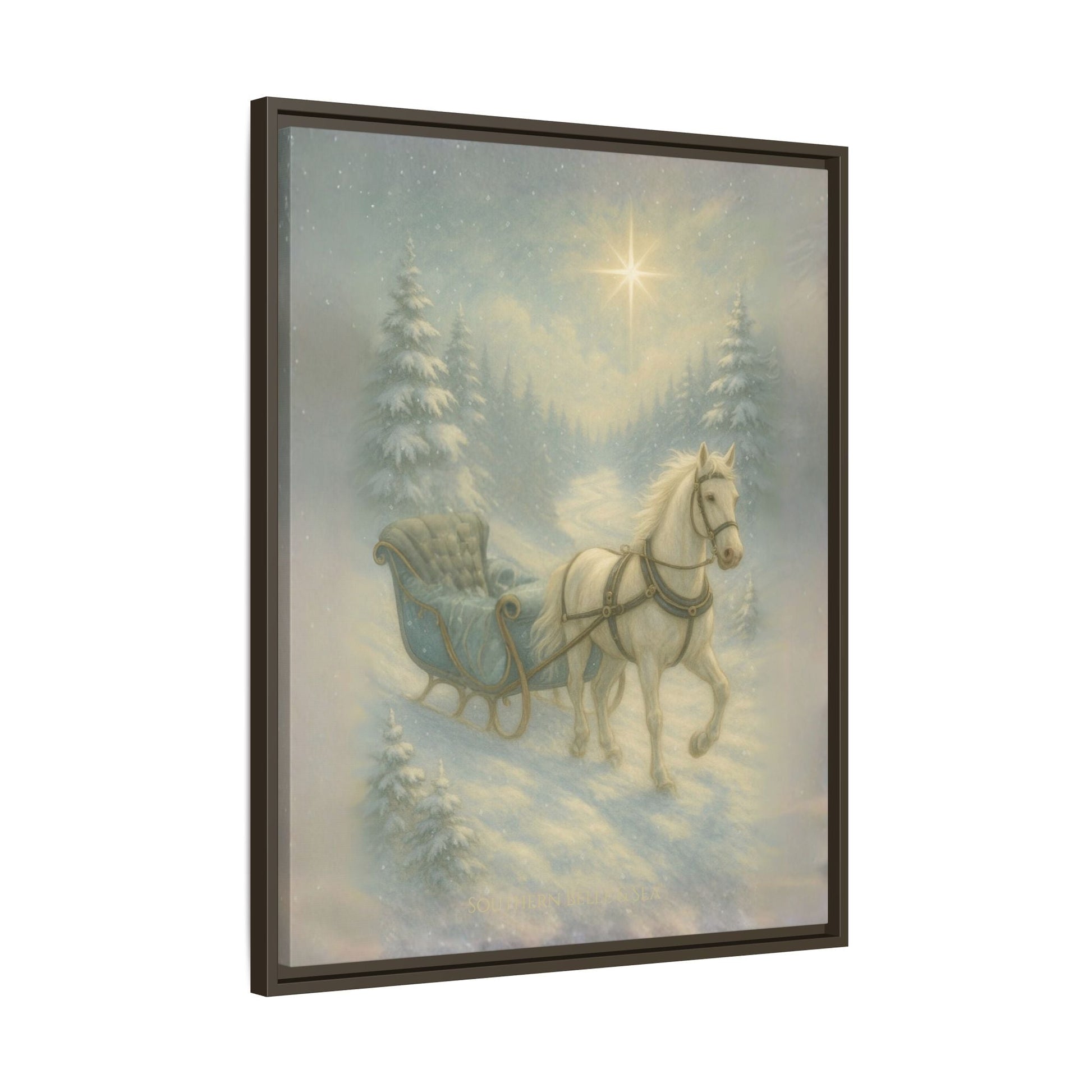 Sleigh in the Snow with the North Star — Winter Grace Fine Art Series | Southern Belle & Sea™ - Southern Belle & Sea