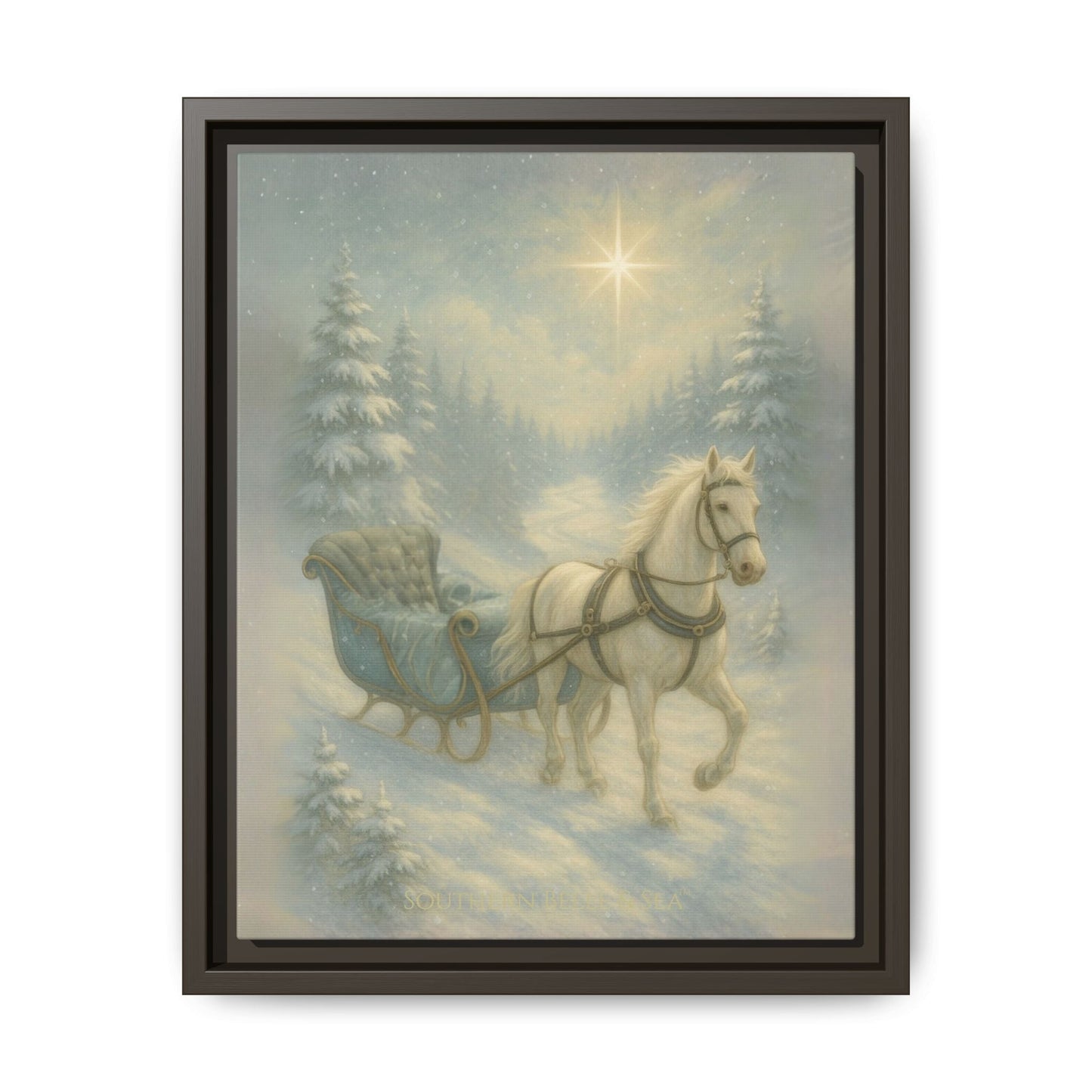 Sleigh in the Snow with the North Star — Winter Grace Fine Art Series | Southern Belle & Sea™ - Southern Belle & Sea