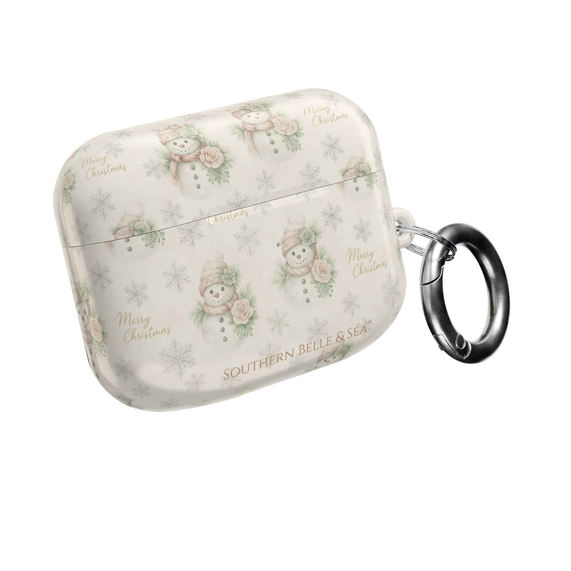 Snowman Christmas AirPod Case — 'Merry Christmas' Holiday Protective Cover - Southern Belle & Sea